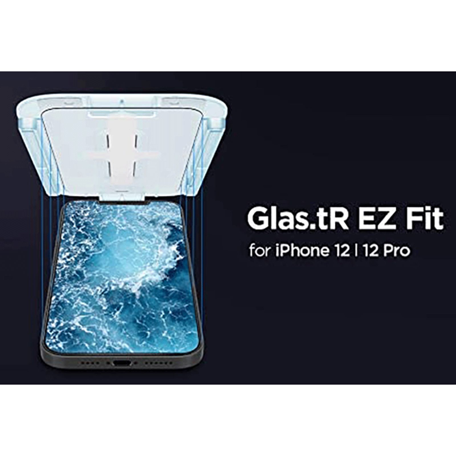spigen GlastR EZ Fit Tempered Glass for Apple iPhone 12 Pro, 12 (9H Hardness)_4