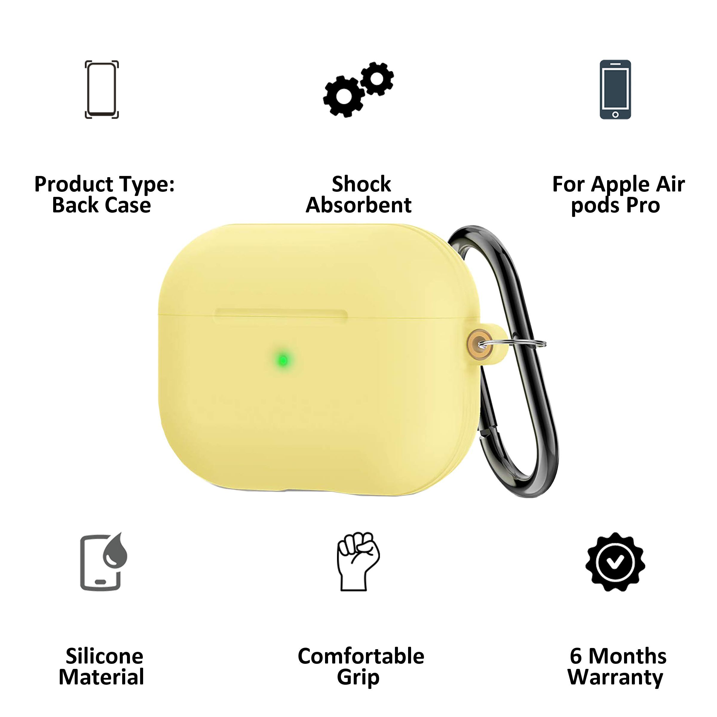 spigen Silicon Basic Silicone Back Case For Airpods Pro (Shock-Absorbent, ASD00607, Meyer Lemon)_2