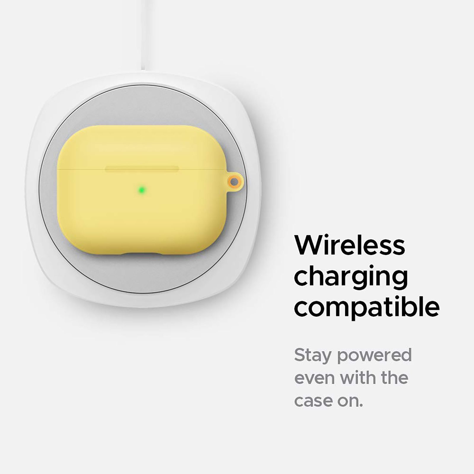 spigen Silicon Basic Silicone Back Case For Airpods Pro (Shock-Absorbent, ASD00607, Meyer Lemon)_3