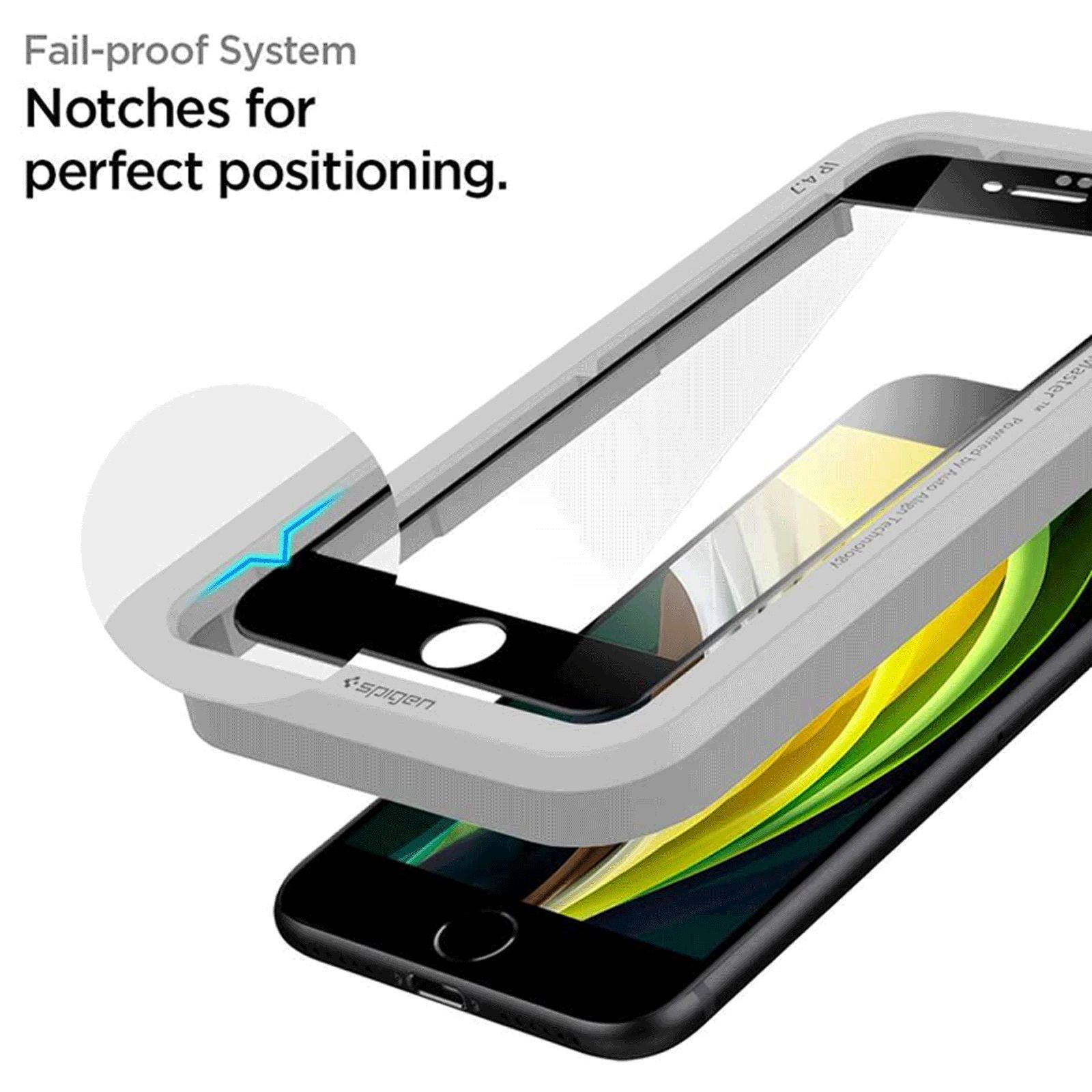 spigen GlastR Align Master Tempered Glass for Apple iPhone SE, 8, 7 (9H Hardness)_4