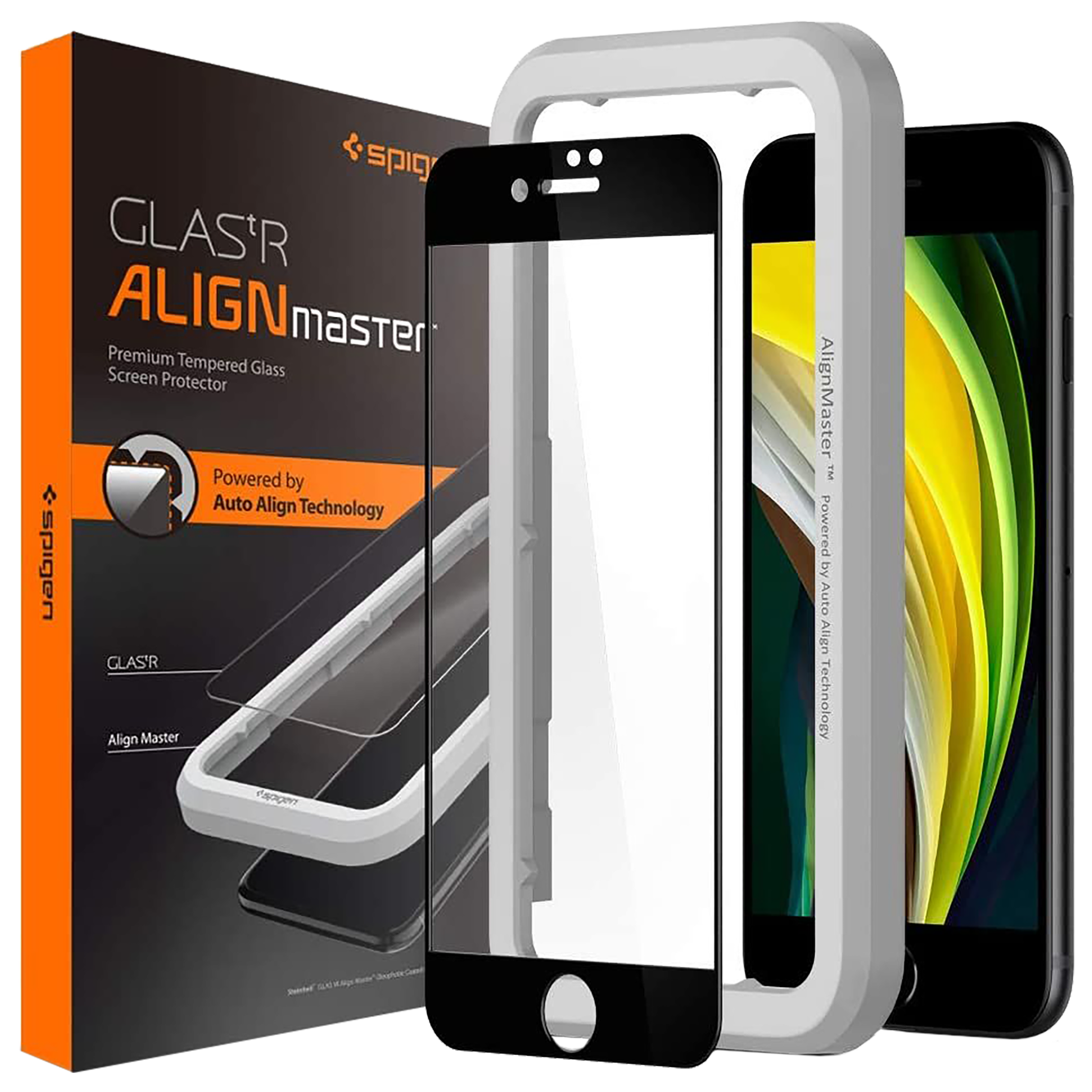 spigen GlastR Align Master Tempered Glass for Apple iPhone SE, 8, 7 (9H Hardness)_1