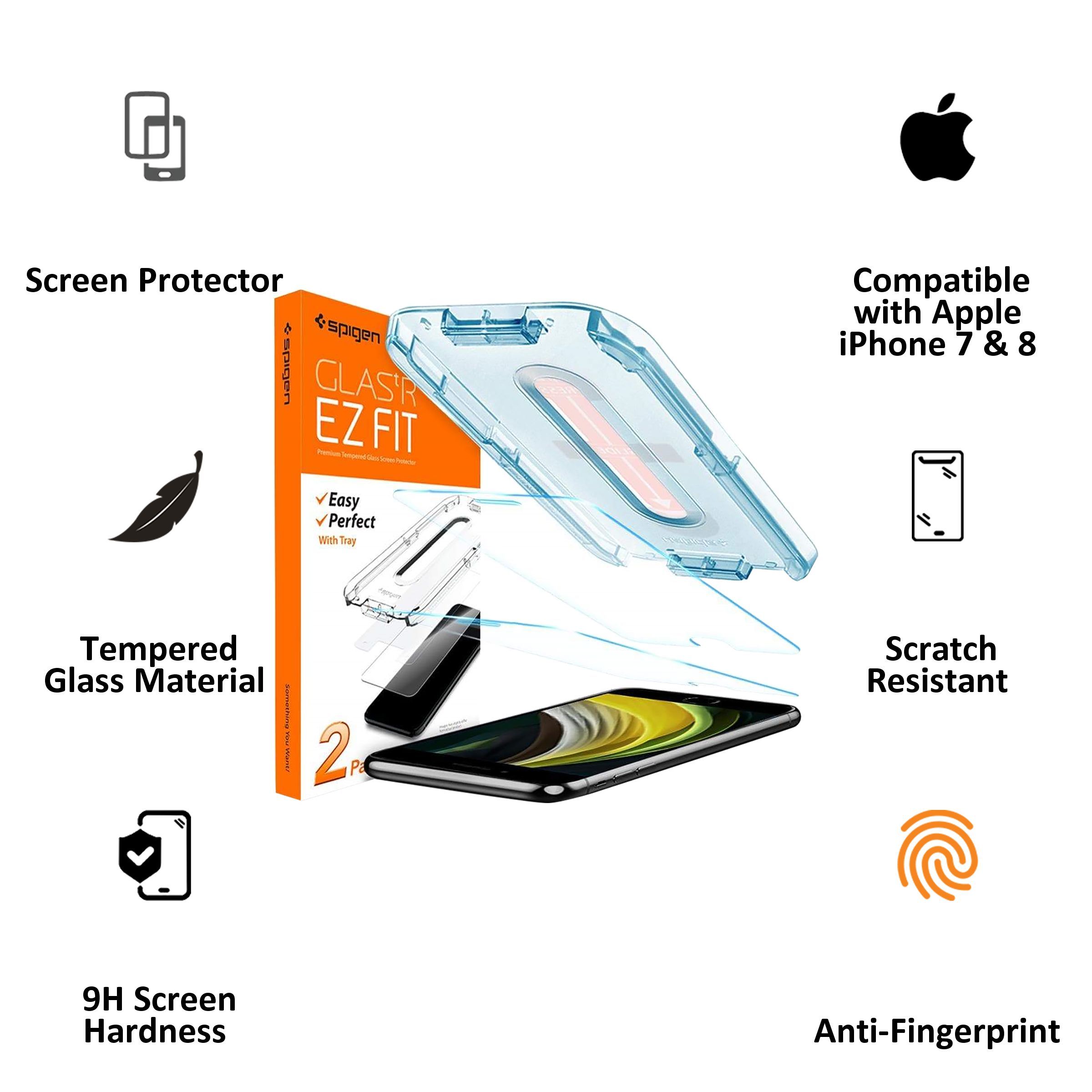 spigen GlastR EZ Fit Tempered Glass for Apple iPhone 8, 7 (Oleophobic Coating)_2