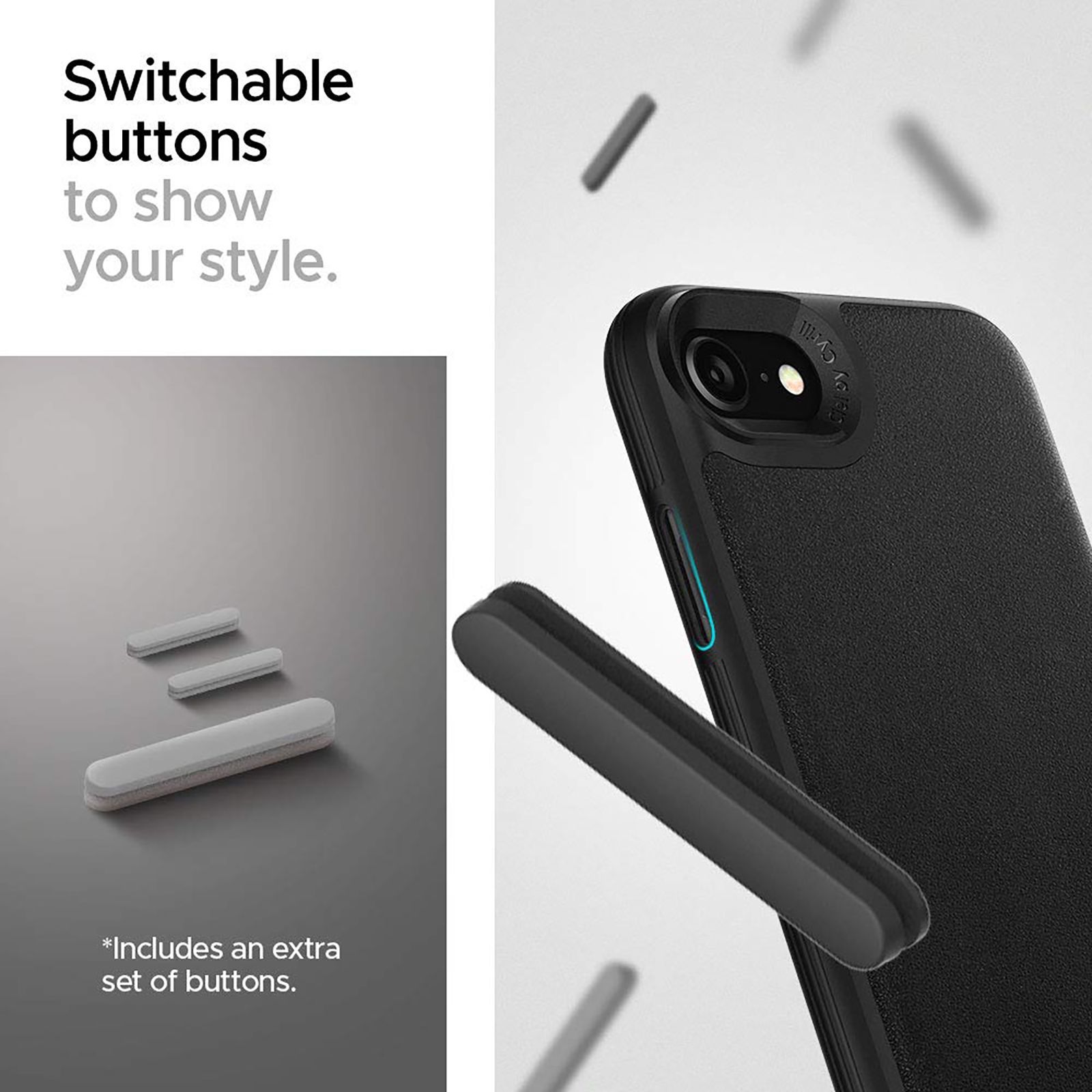 spigen Cyrill Leather Brick Faux Leather, Polycarbonate and TPU Back Cover for Apple iPhone 7 and iPhone 8 (East To Carry, Black)_4