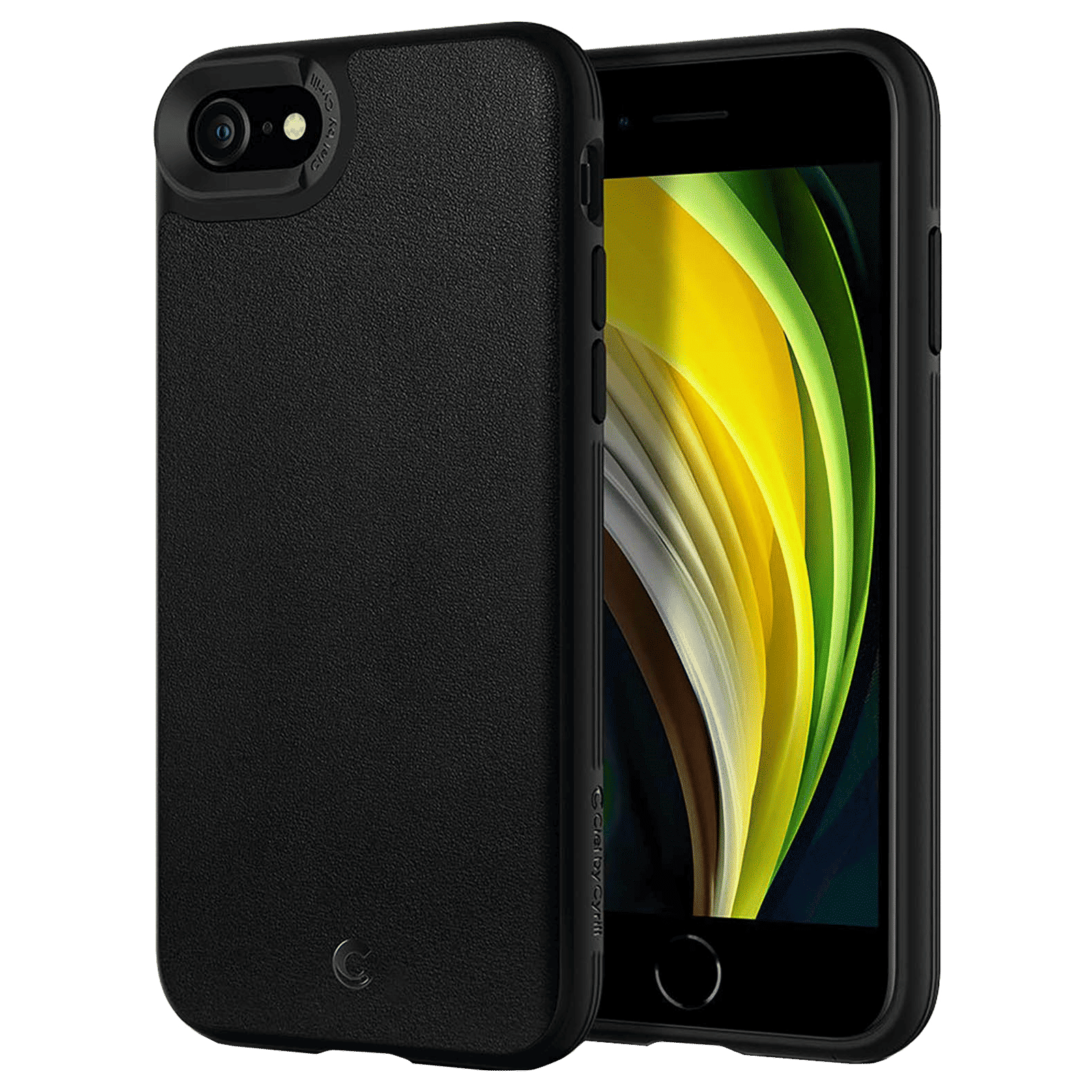 spigen Cyrill Leather Brick Faux Leather, Polycarbonate and TPU Back Cover for Apple iPhone 7 and iPhone 8 (East To Carry, Black)_1