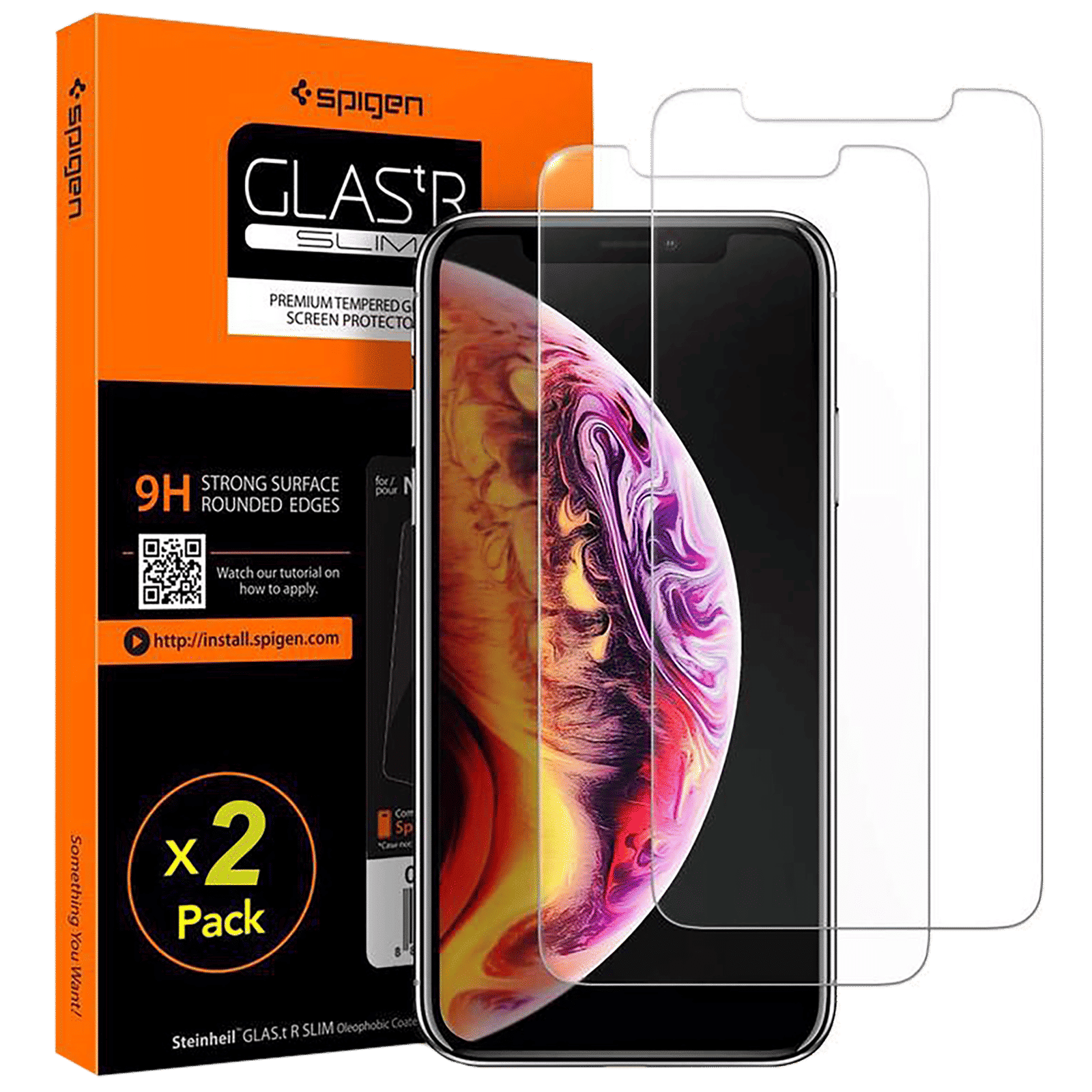 spigen GLAStR Slim Tempered Glass for Apple iPhone 11, XR (Scratch Resistant)_1