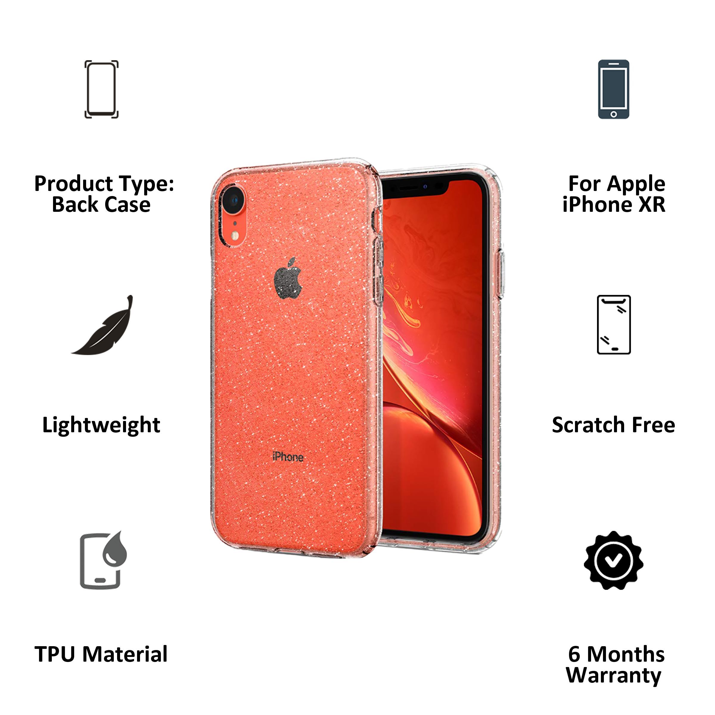 spigen Liquid Crystal Glitter TPU Back Cover for Apple iPhone XR (Wireless Charging Compatible, Crystal Quartz)_2