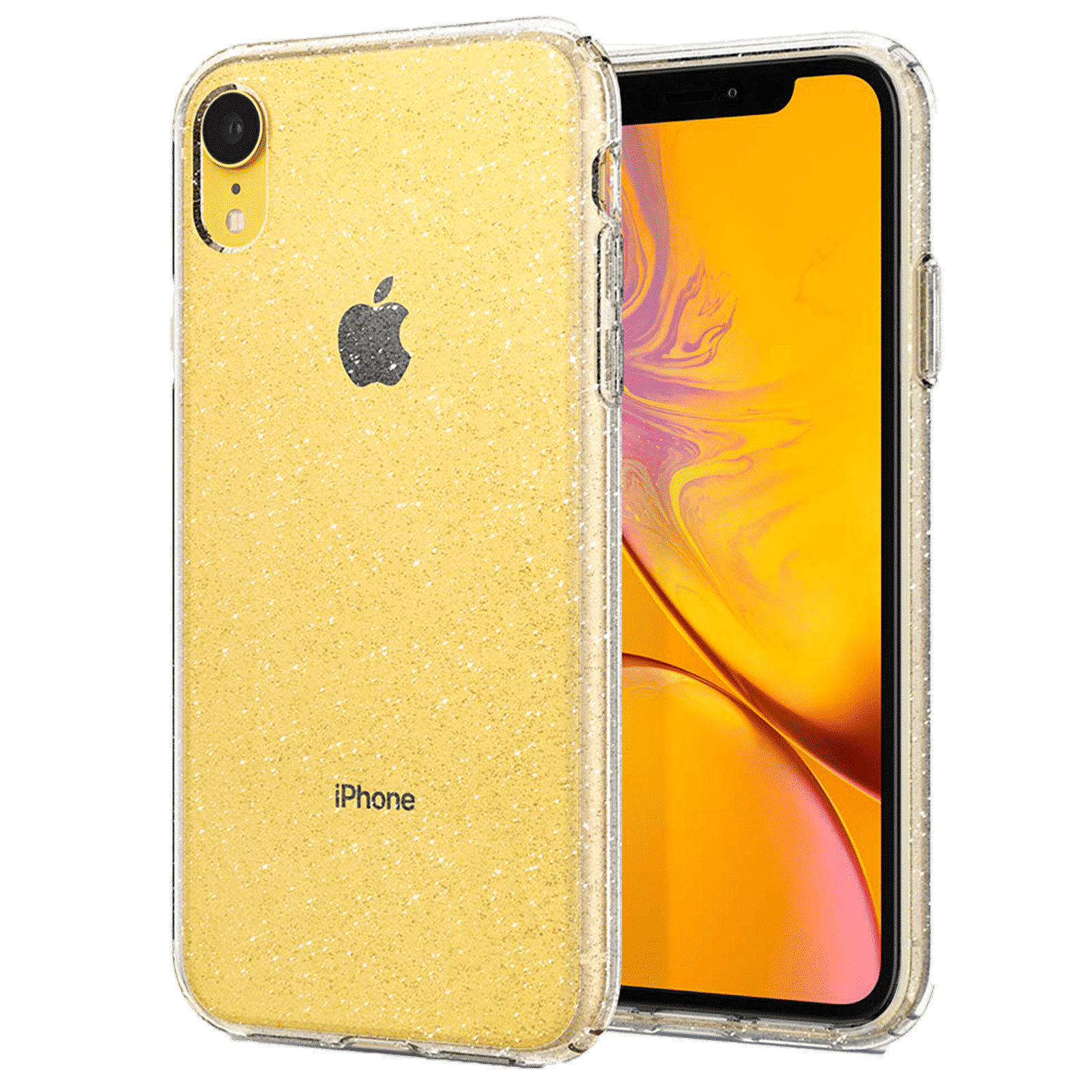 spigen Liquid Crystal Glitter TPU Back Cover for Apple iPhone XR (Wireless Charging Compatible, Crystal Quartz)_5