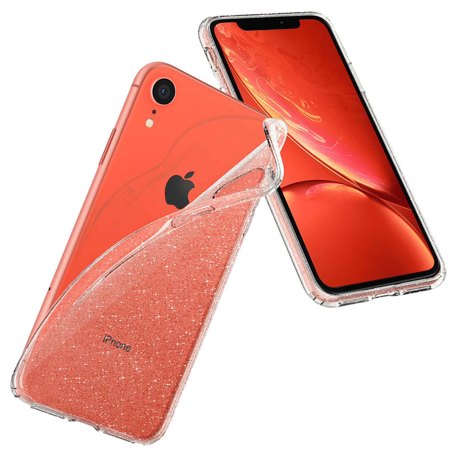 spigen Liquid Crystal Glitter TPU Back Cover for Apple iPhone XR (Wireless Charging Compatible, Crystal Quartz)_6