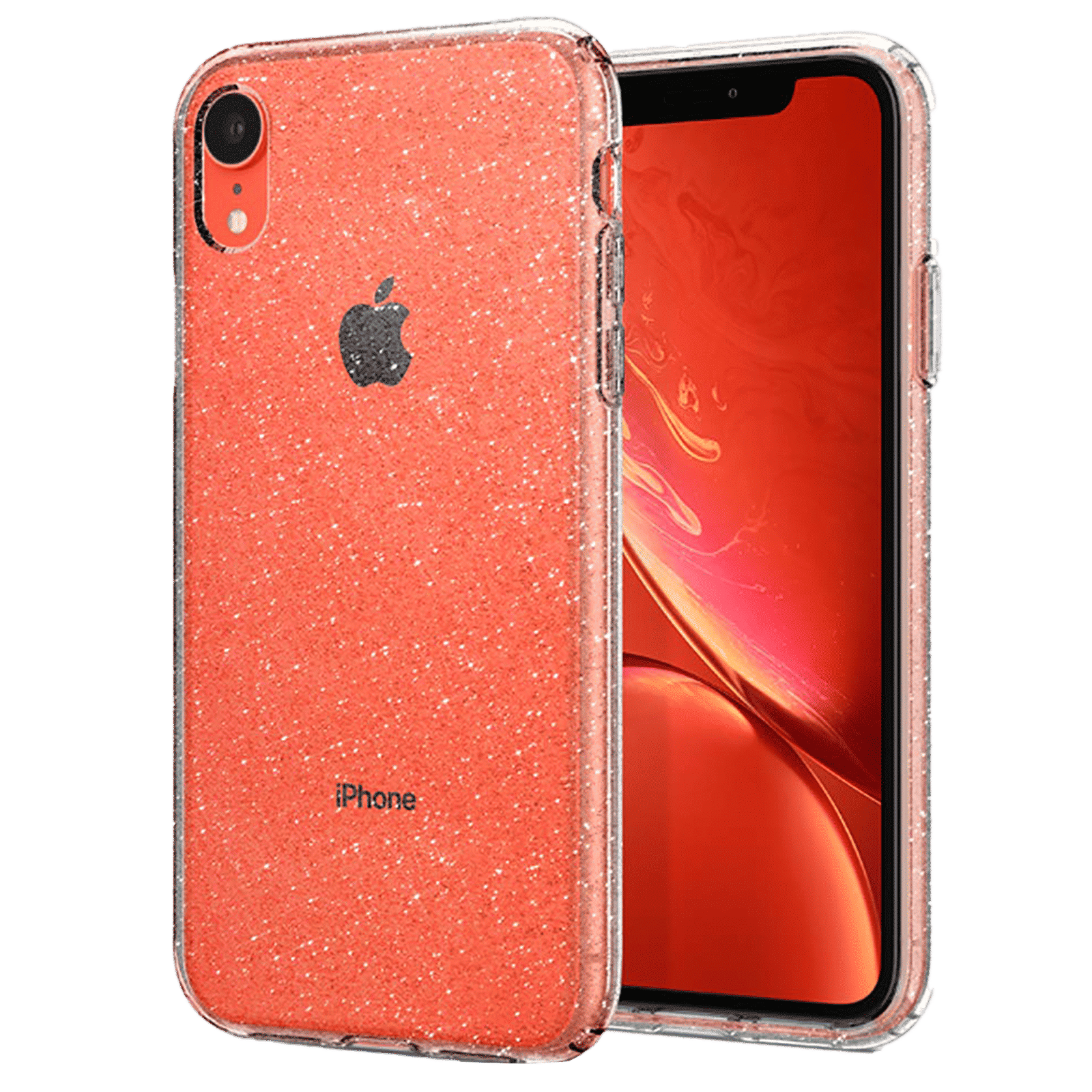 spigen Liquid Crystal Glitter TPU Back Cover for Apple iPhone XR (Wireless Charging Compatible, Crystal Quartz)_1