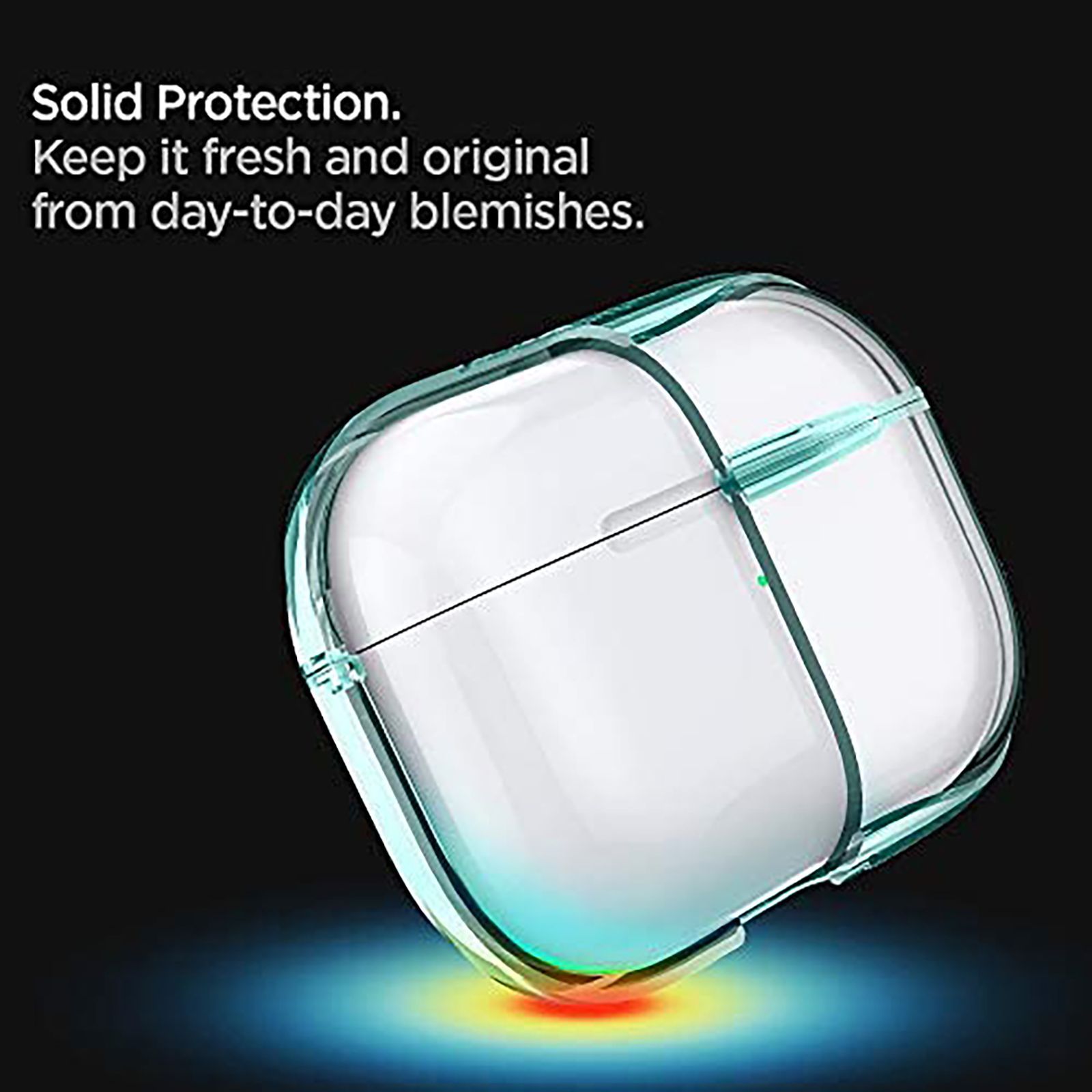 spigen Ultra Hybrid Crystal Full Cover Case For Apple Airpods Pro (Non-Yellowing Hard Shell, ASD01290, Green Crystal)_4