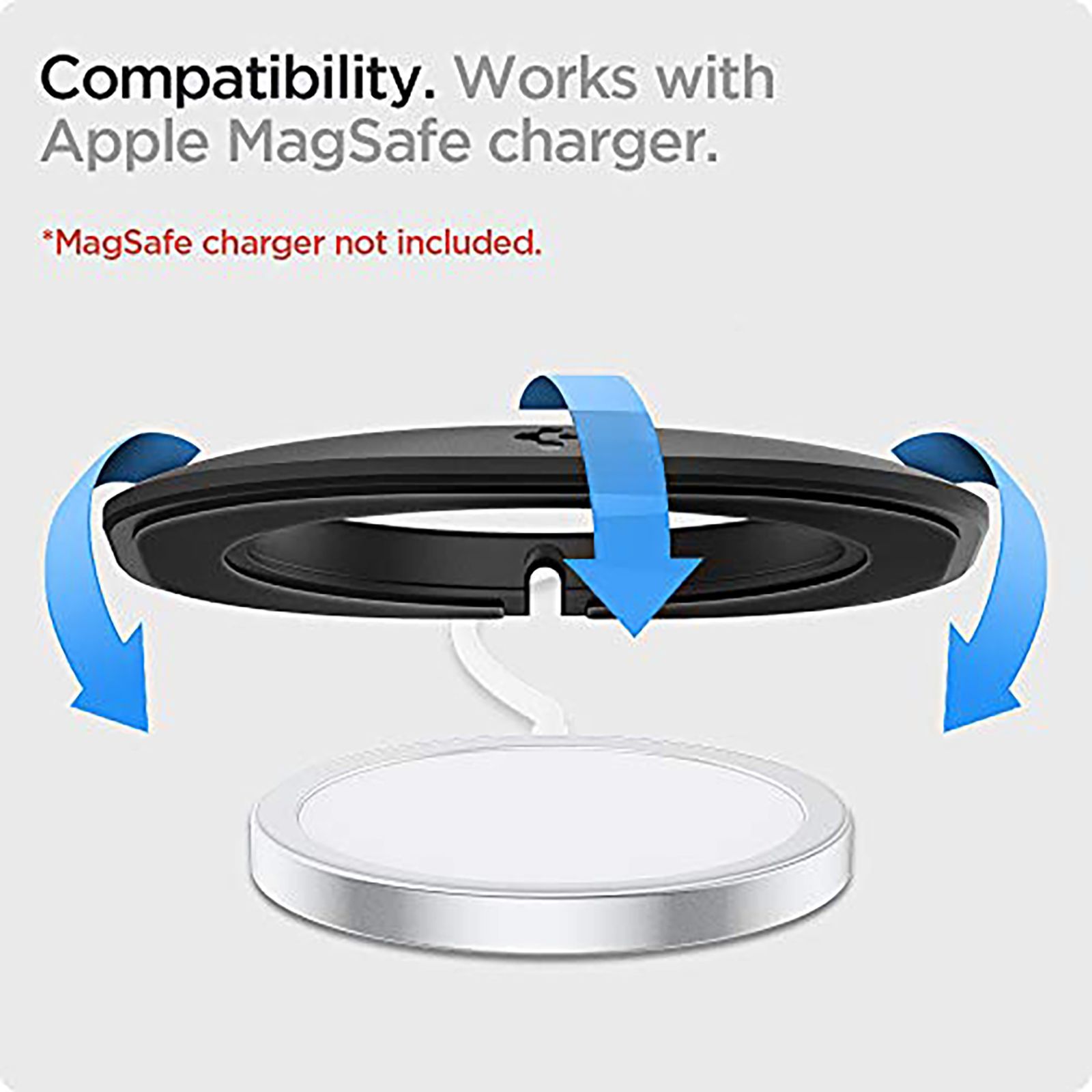 spigen Mag Fit Thermoplastic Polyurethane Charger Case For Apple MagSafe (Nanotac Technology, AMP02340, Black)_9