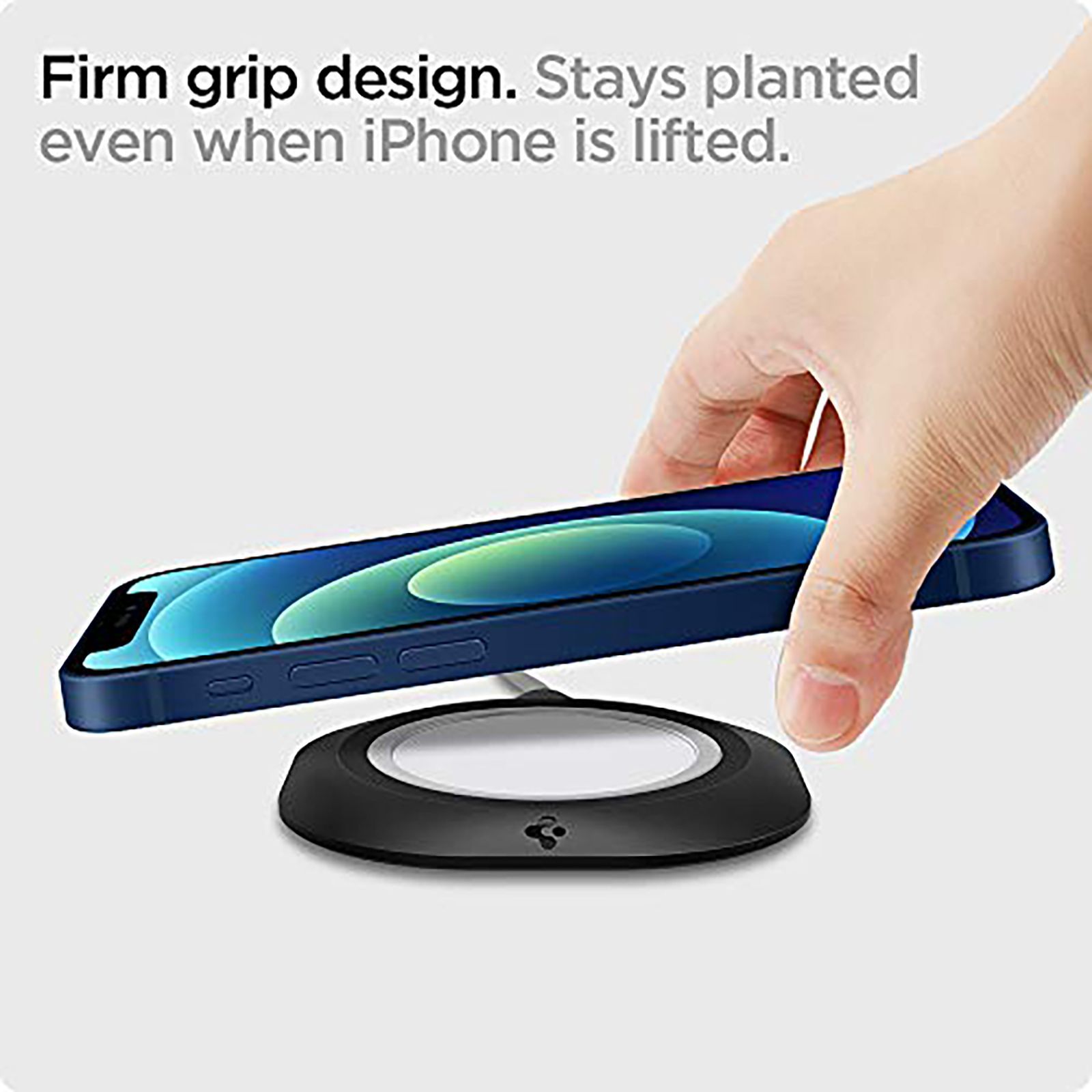 spigen Mag Fit Thermoplastic Polyurethane Charger Case For Apple MagSafe (Nanotac Technology, AMP02340, Black)_6