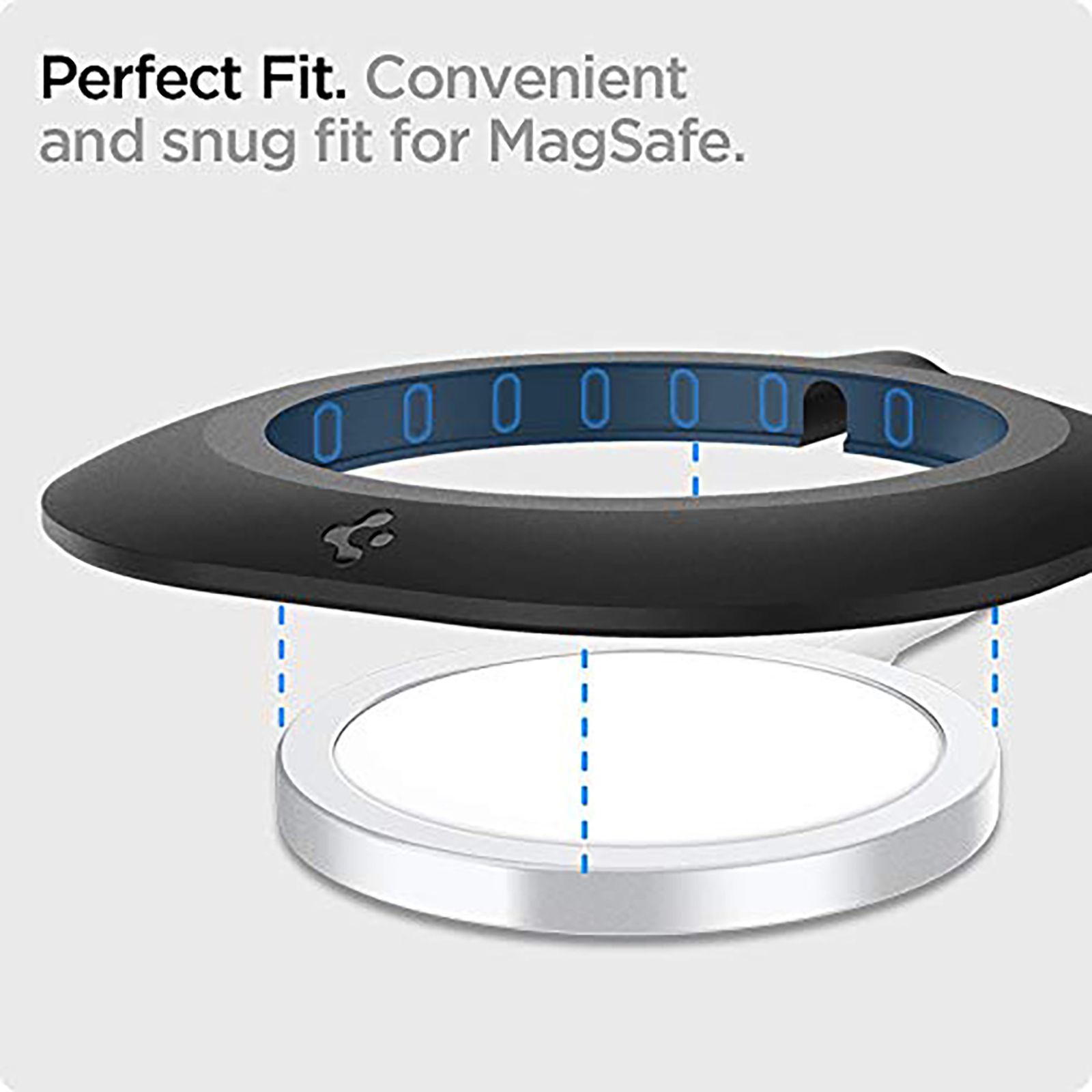 spigen Mag Fit Thermoplastic Polyurethane Charger Case For Apple MagSafe (Nanotac Technology, AMP02340, Black)_8