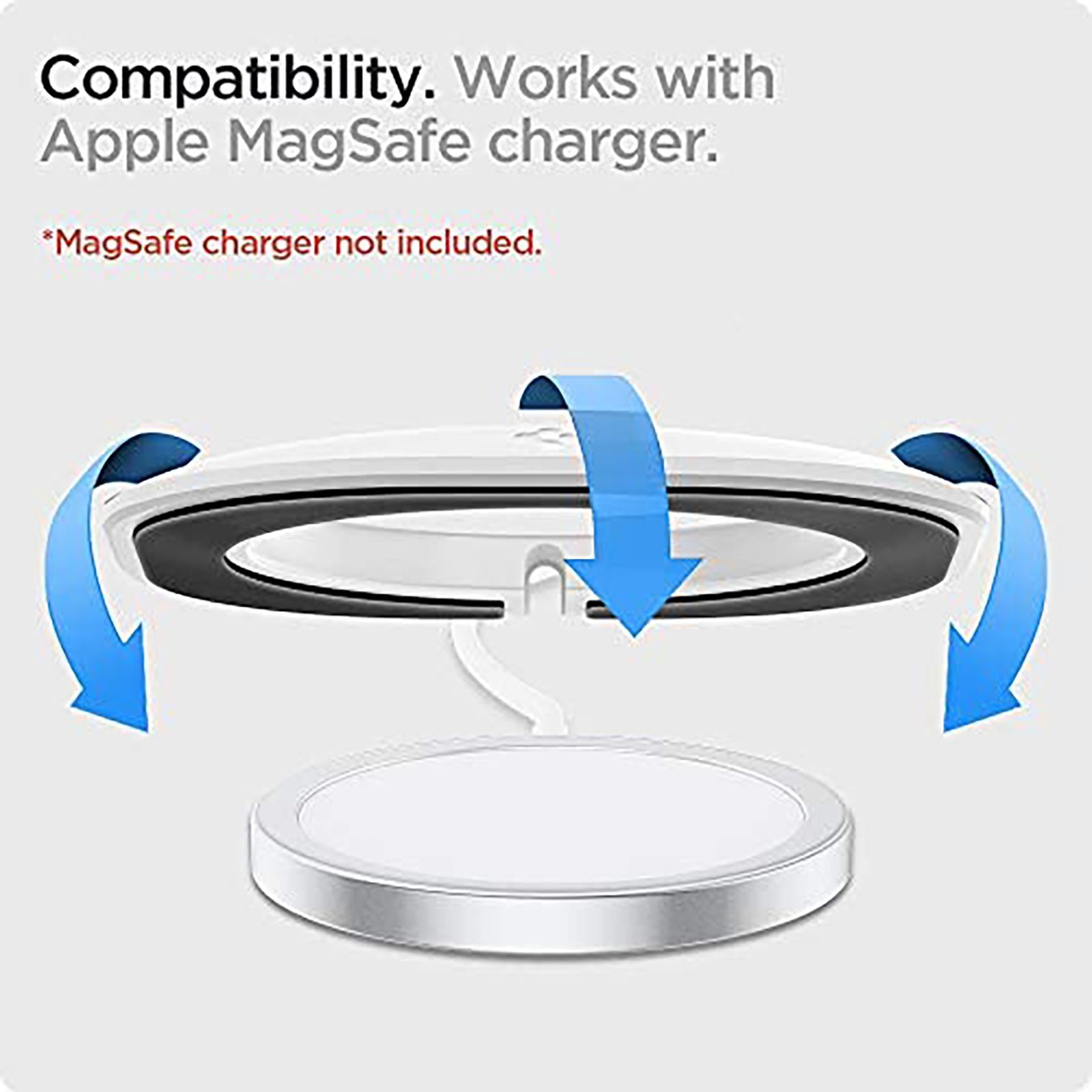 spigen Mag Fit Thermoplastic Polyurethane Charger Case For Apple MagSafe (Nanotac Technology, AMP02563, White)_7