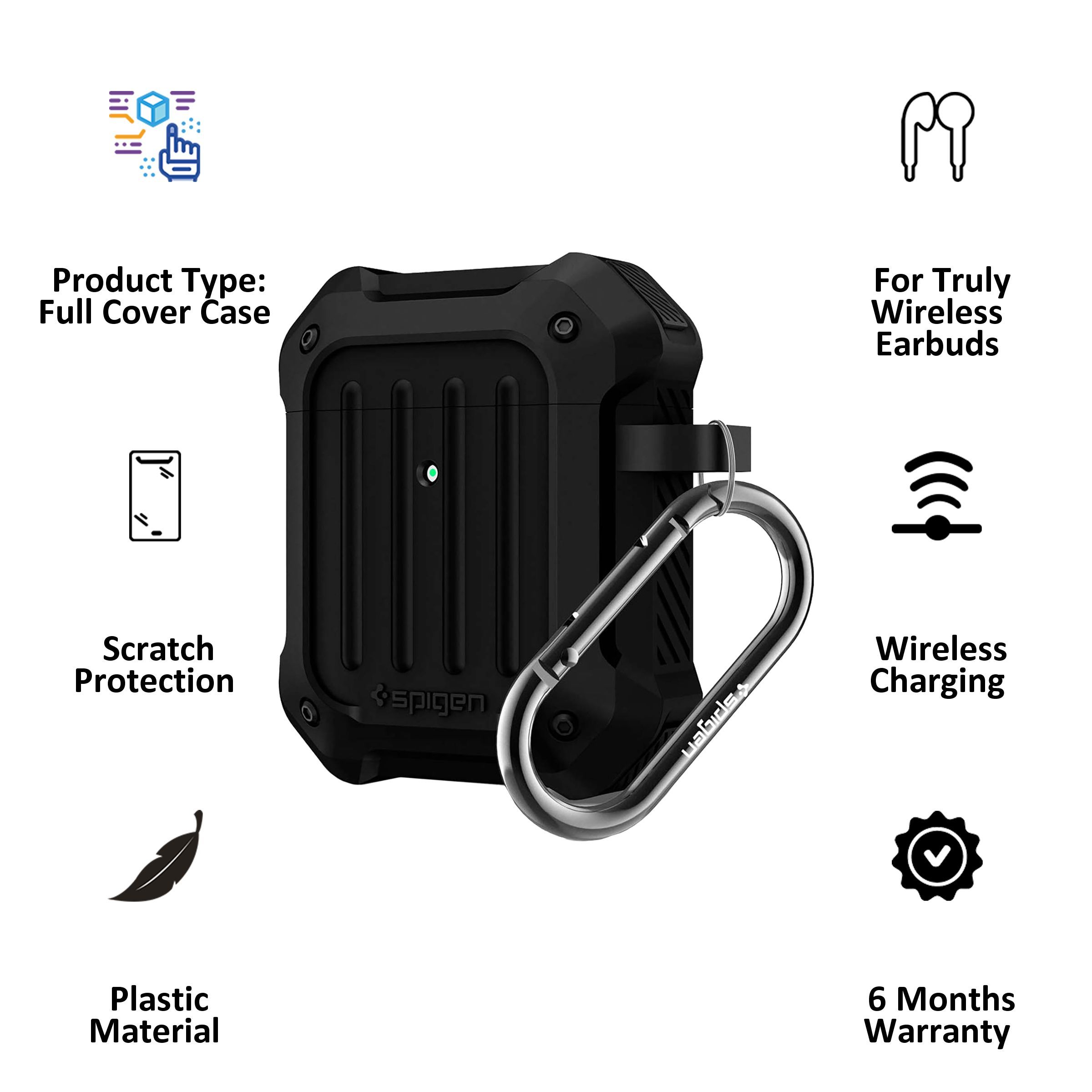 spigen Tough Armor Full Cover Case (For Airpods 1/Airpods 2, 074CS26497, Black) spigen Tough Armor Full Cover Case (For Airpods 1/Airpods 2, 074CS26497, Black)_2