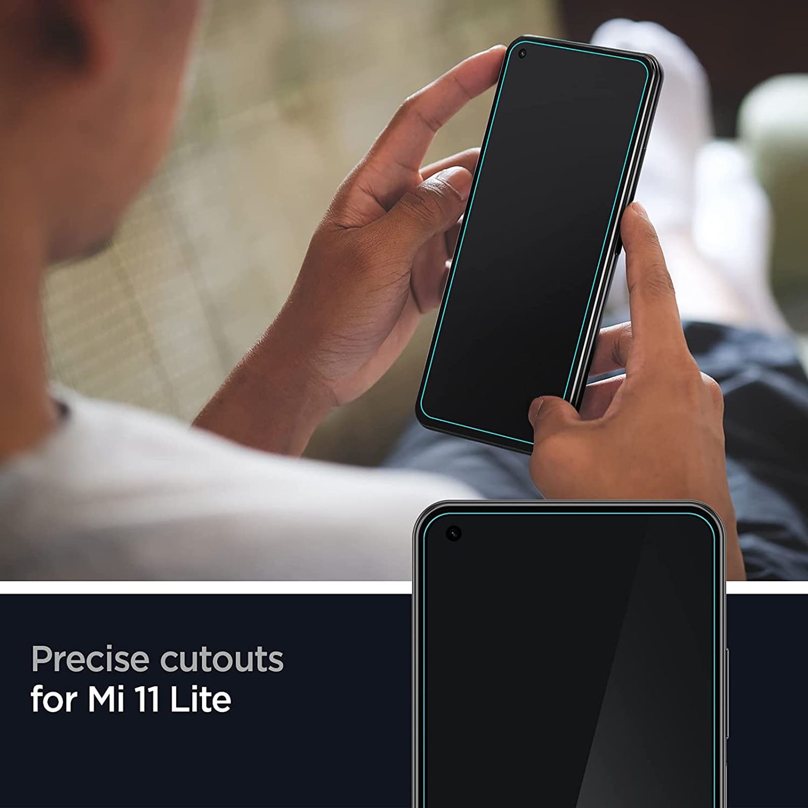 spigen GLAStR Slim Tempered Glass for Mi 11 Lite (Bubble Proof)_8