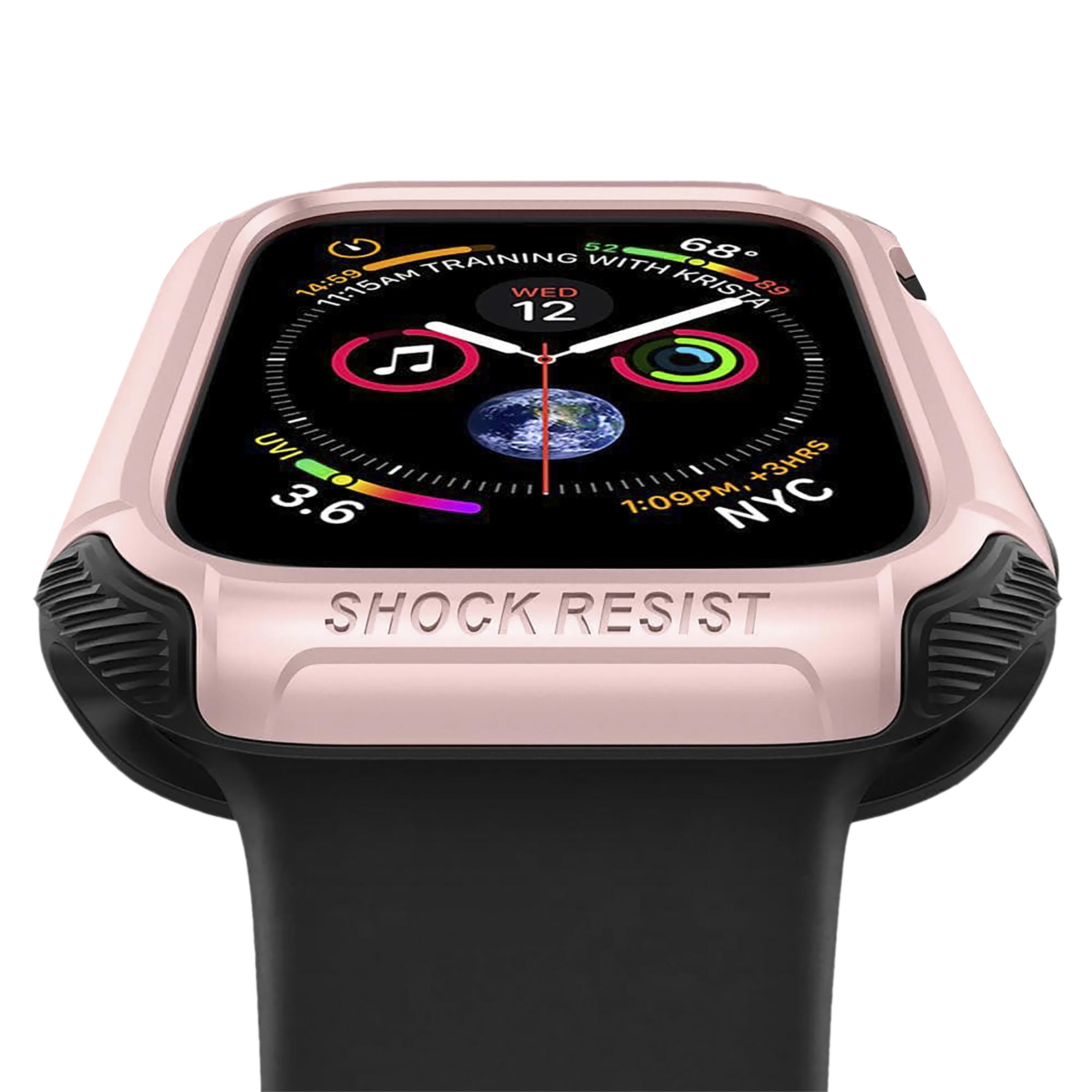 spigen Tough Armor TPU Case for Apple Watch 9, 8, 7 (45mm) (Raised Bezels, Rose Gold)_5