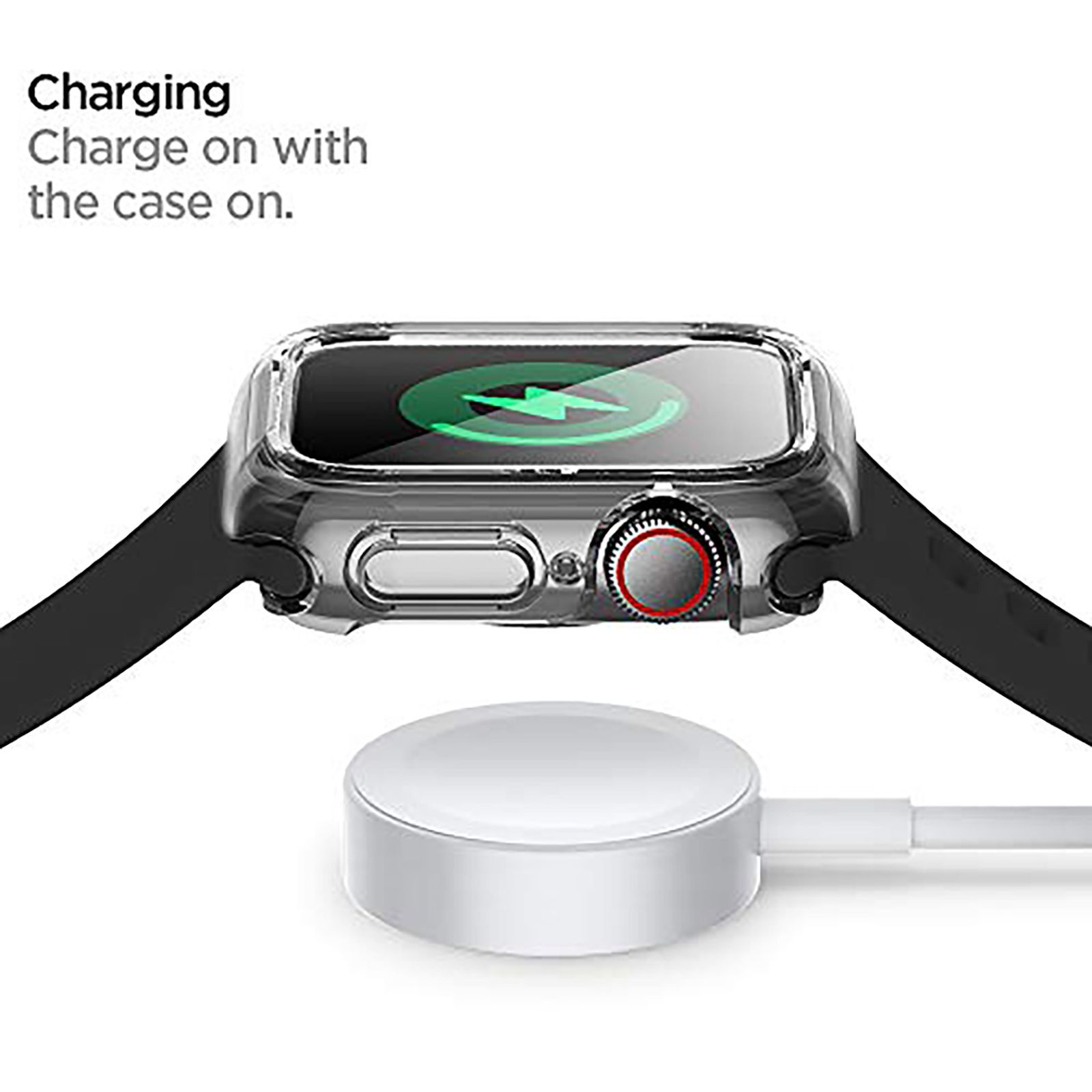 Spigen Ultra Hybrid TPU & Polycarbonate Case for Apple Watch Series SE 2, SE, 6, 5 & 4 (40mm) (Shock-Absorbent Layer, Crystal Clear)_14