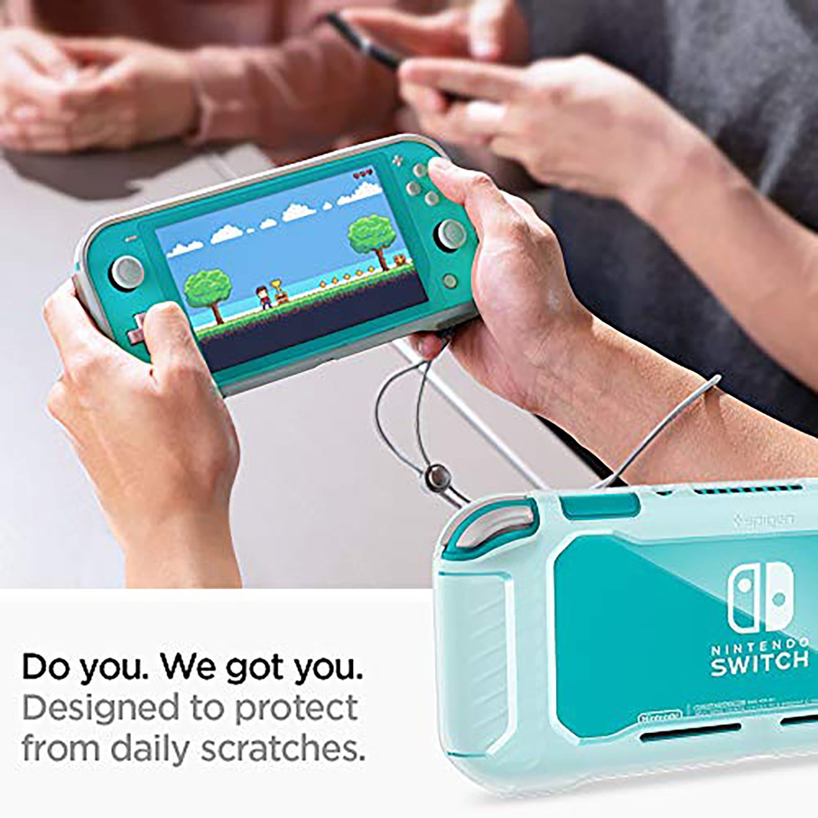 spigen Rugged Armor Back Case For Nintendo Switch Lite (Raised Bumper Guard, ACS01141, Frost Clear)_4