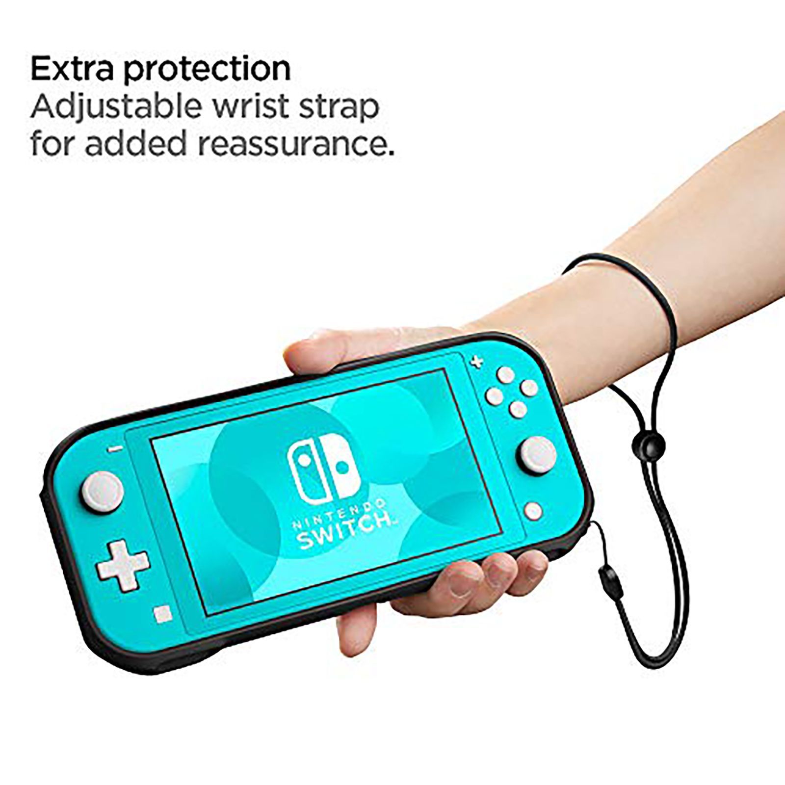 spigen Rugged Armor Back Case For Nintendo Switch Lite (Raised Bumper Guard, ACS00212, Matte Black)_3