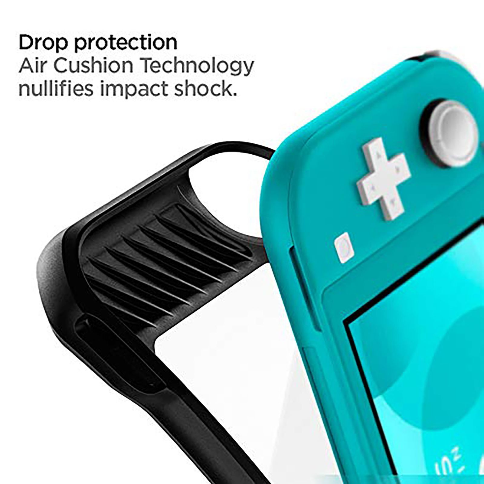 spigen Rugged Armor Back Case For Nintendo Switch Lite (Raised Bumper Guard, ACS00212, Matte Black)_4