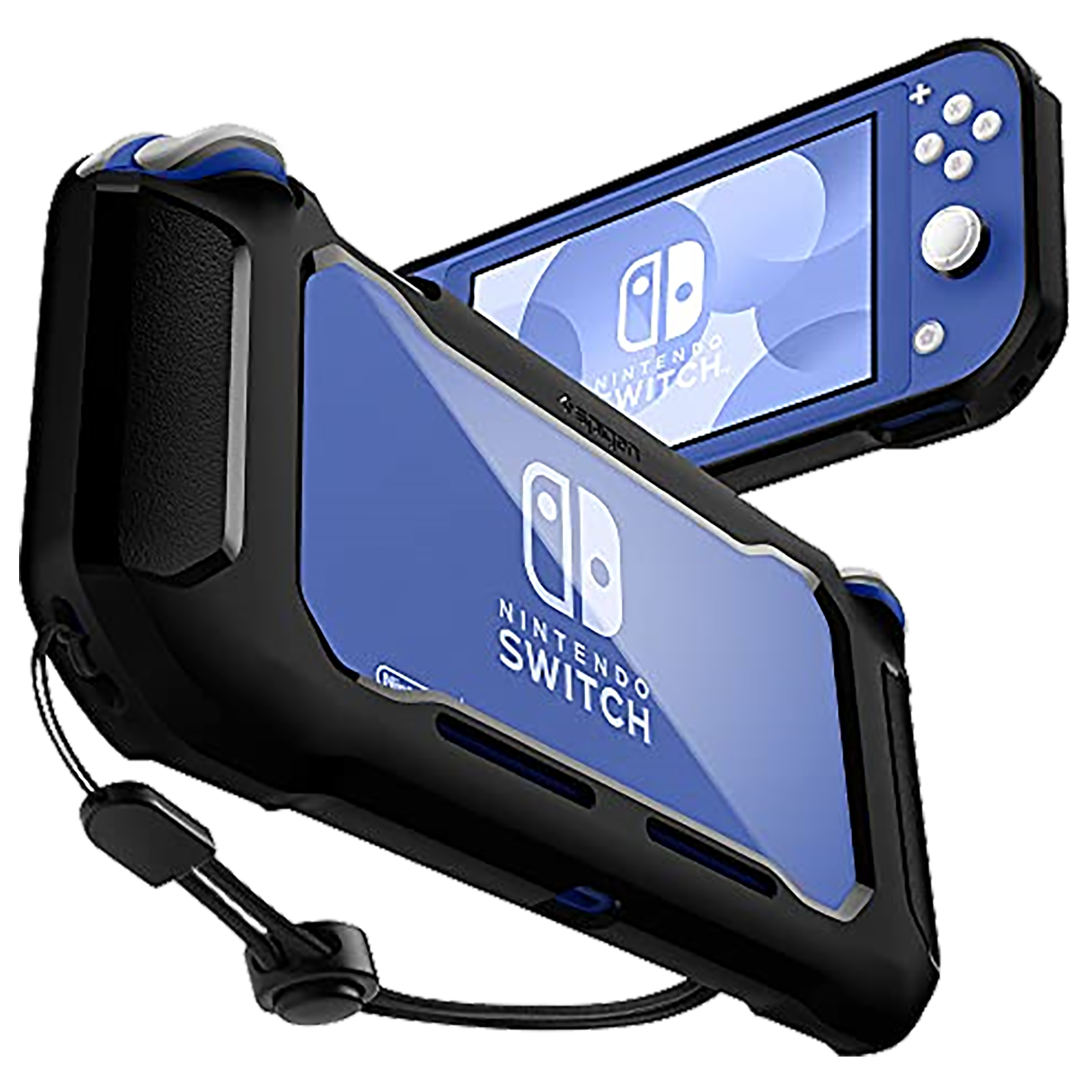 spigen Rugged Armor Back Case For Nintendo Switch Lite (Raised Bumper Guard, ACS00212, Matte Black)_1