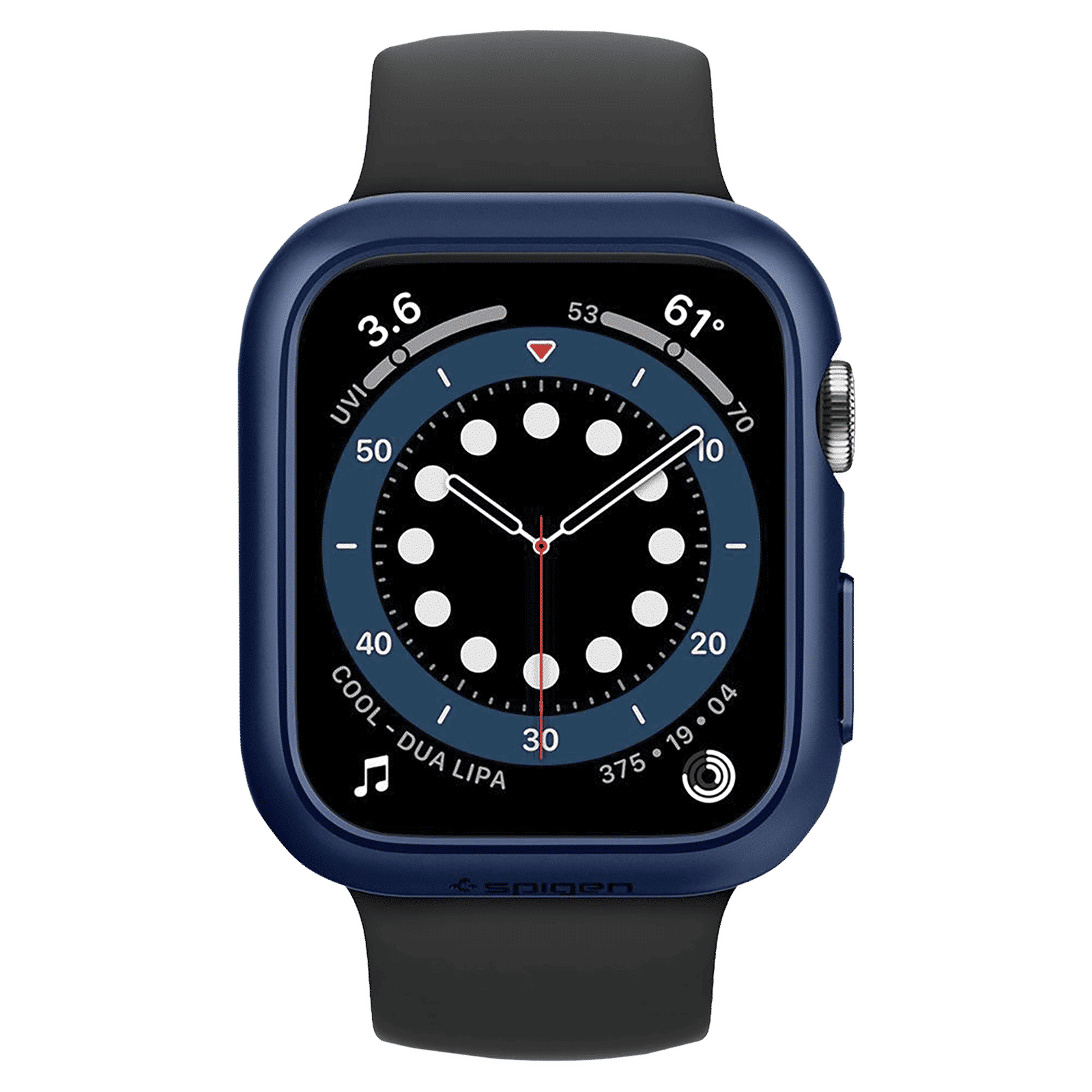 Spigen Thin Fit Polycarbonate Case for Apple Watch Series SE 2, SE, 6, 5 & 4 (44mm) (Razor-Thin Frame, Metallic Blue)_3