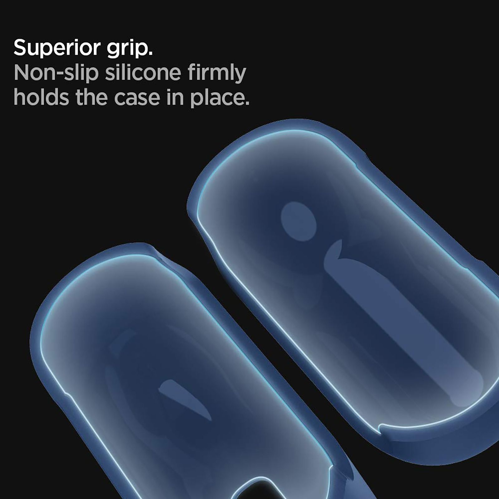 spigen Silicone Fit Full Cover Case (For Airpods Pro (2019), ASD02169, Deep Blue)_4