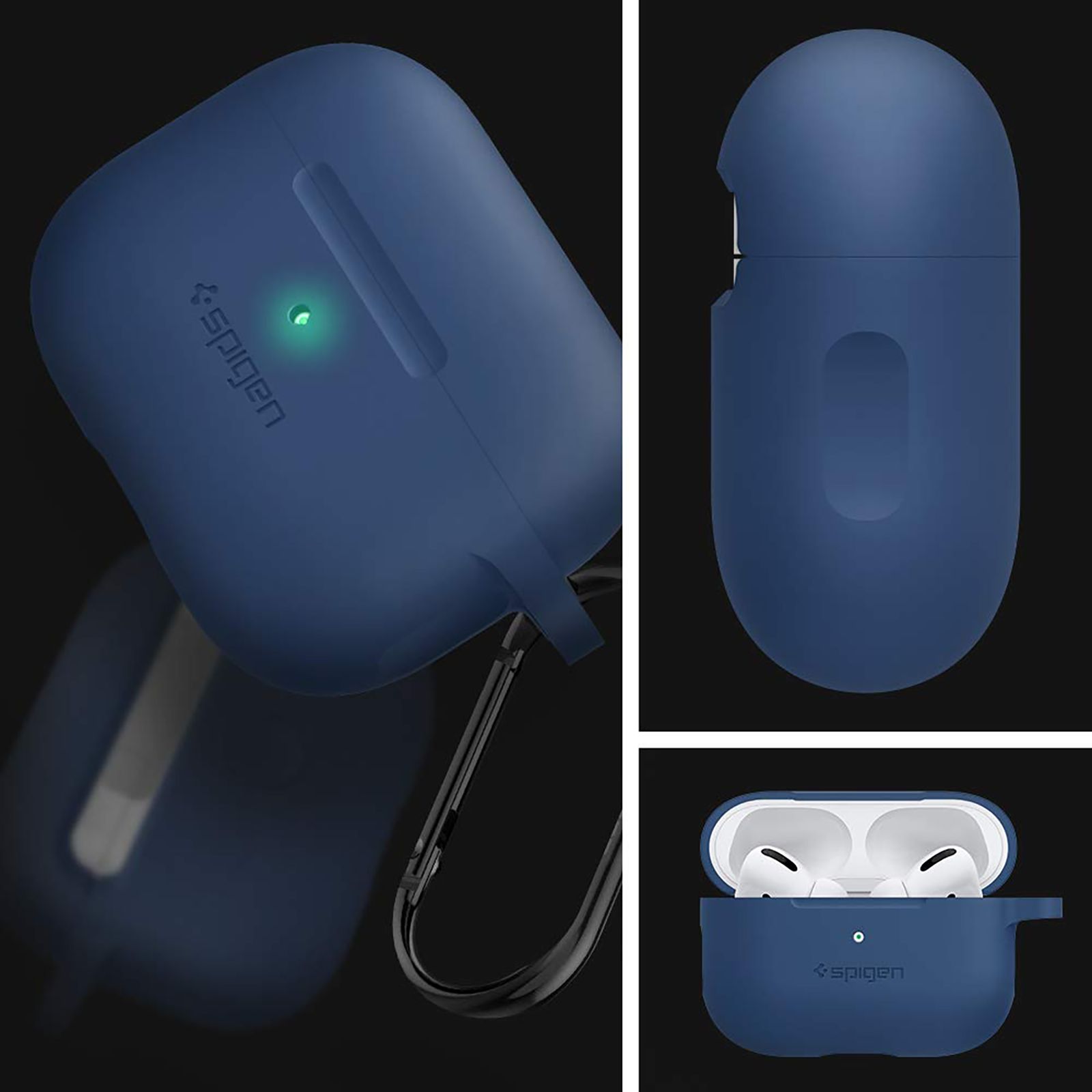 spigen Silicone Fit Full Cover Case (For Airpods Pro (2019), ASD02169, Deep Blue)_7