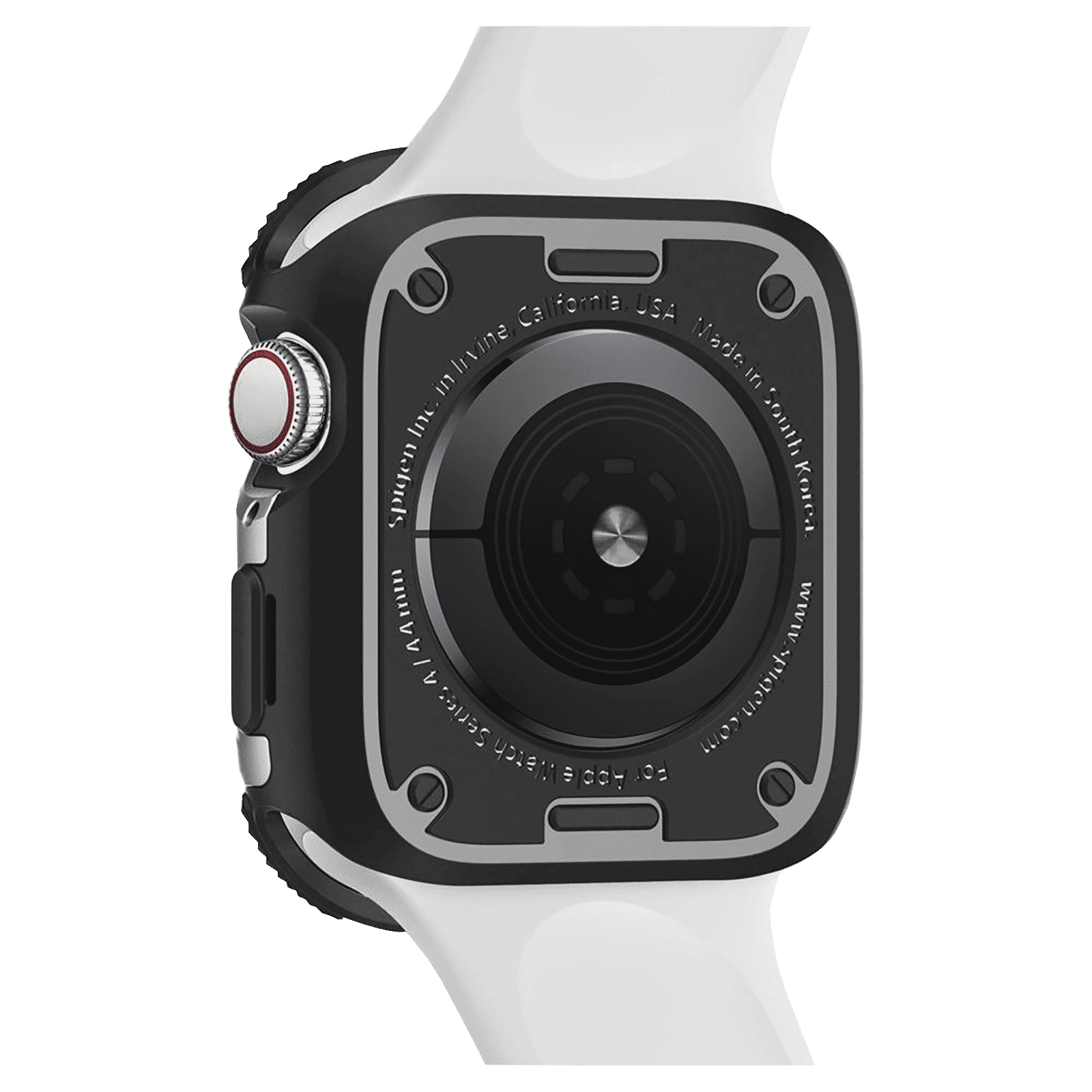 Spigen Tough Armor TPU & Polycarbonate Case Cover for Apple Watch Series SE 2, SE, 6, 5 & 4 (44mm) (Dual Layered with Shock Absorbent, Silver)_4