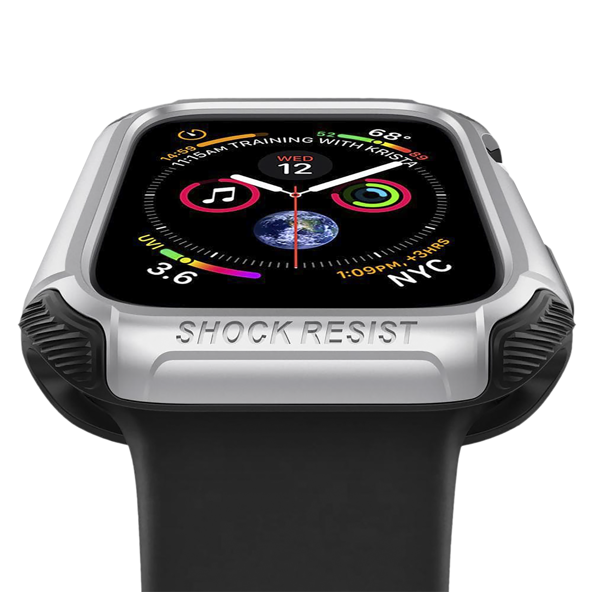 Spigen Tough Armor TPU & Polycarbonate Case Cover for Apple Watch Series SE 2, SE, 6, 5 & 4 (44mm) (Dual Layered with Shock Absorbent, Silver)_5