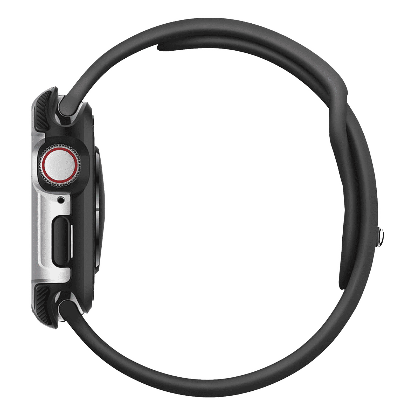 Spigen Tough Armor TPU & Polycarbonate Case Cover for Apple Watch Series SE 2, SE, 6, 5 & 4 (44mm) (Dual Layered with Shock Absorbent, Silver)_6