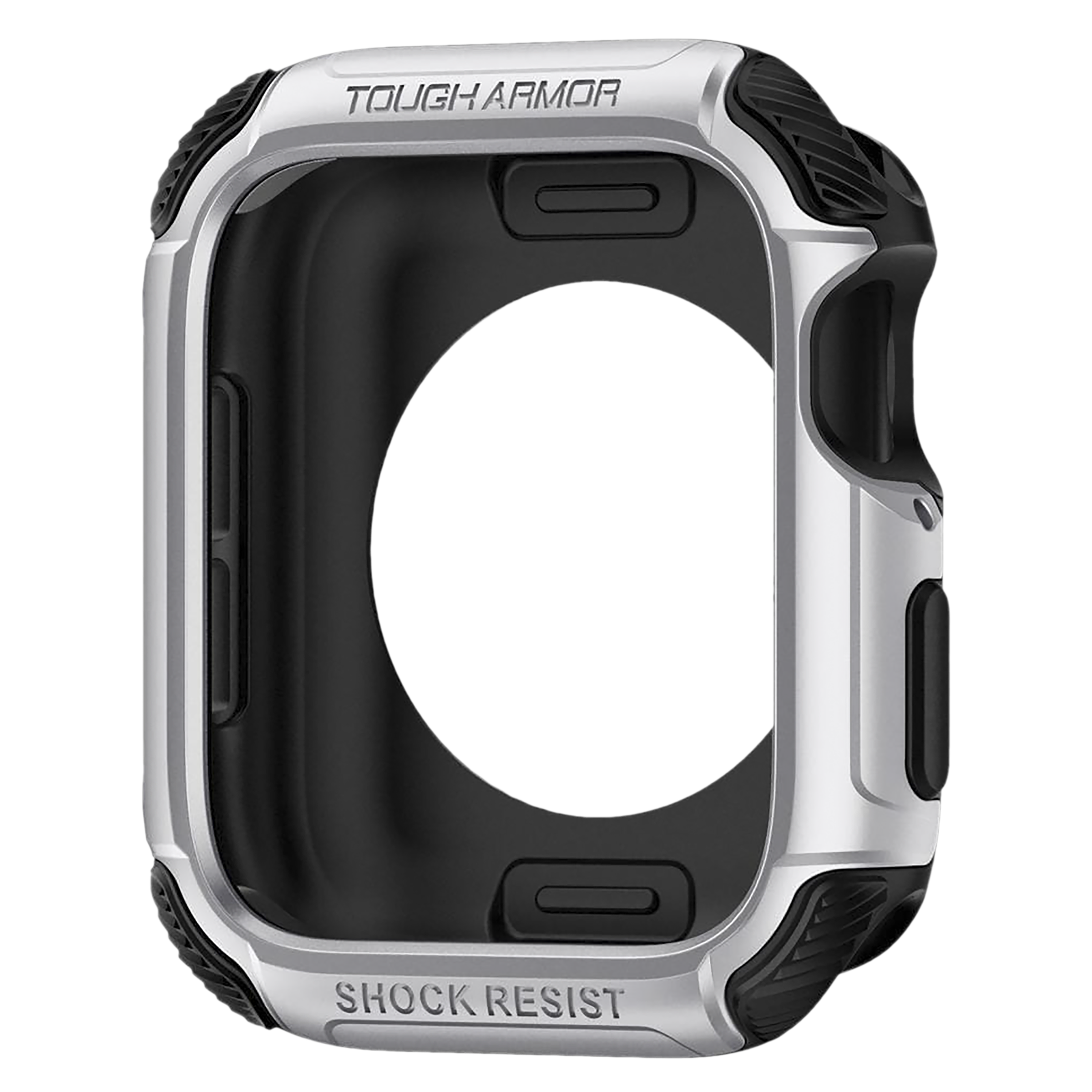 Spigen Tough Armor TPU & Polycarbonate Case Cover for Apple Watch Series SE 2, SE, 6, 5 & 4 (44mm) (Dual Layered with Shock Absorbent, Silver)_7