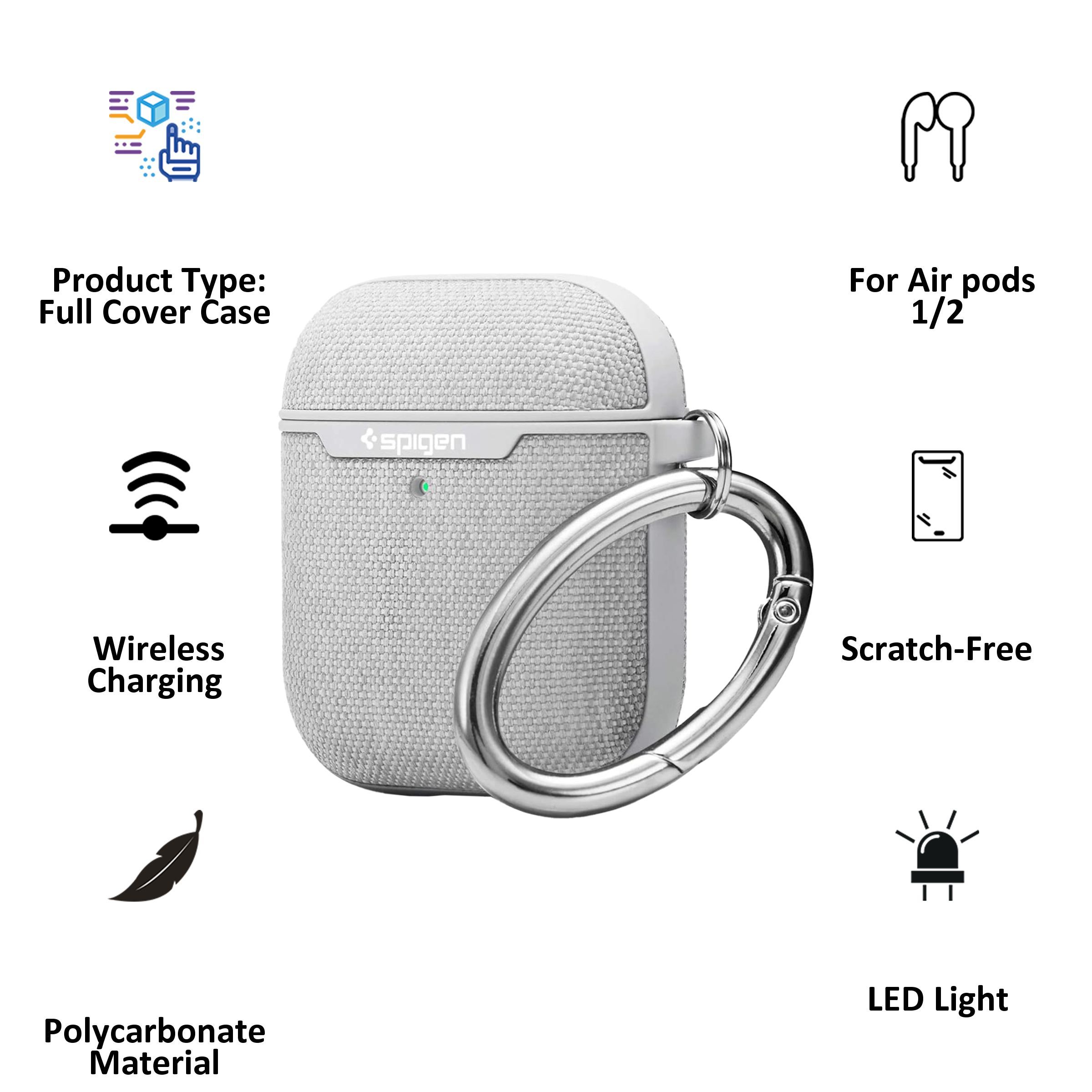 spigen Urban Fit Polycarbonate Full Cover Case AirPods 1st Gen/2nd Gen (Supports LED Light, 074CS27031, Grey) spigen Urban Fit Polycarbonate Full Cover Case AirPods 1st Gen/2nd Gen (Supports LED Light, 074CS27031, Grey)_4