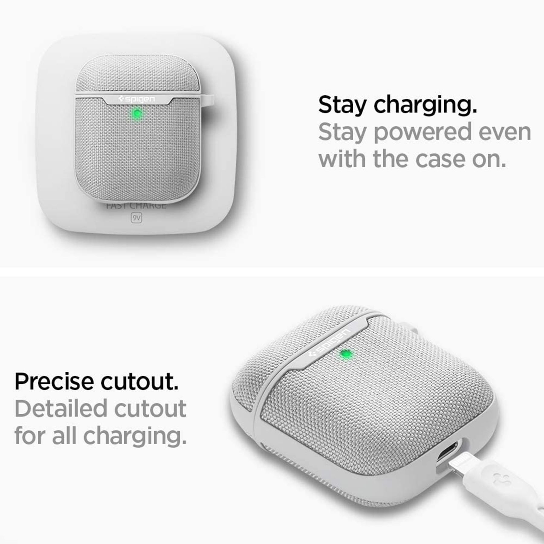 spigen Urban Fit Polycarbonate Full Cover Case AirPods 1st Gen/2nd Gen (Supports LED Light, 074CS27031, Grey) spigen Urban Fit Polycarbonate Full Cover Case AirPods 1st Gen/2nd Gen (Supports LED Light, 074CS27031, Grey)_9