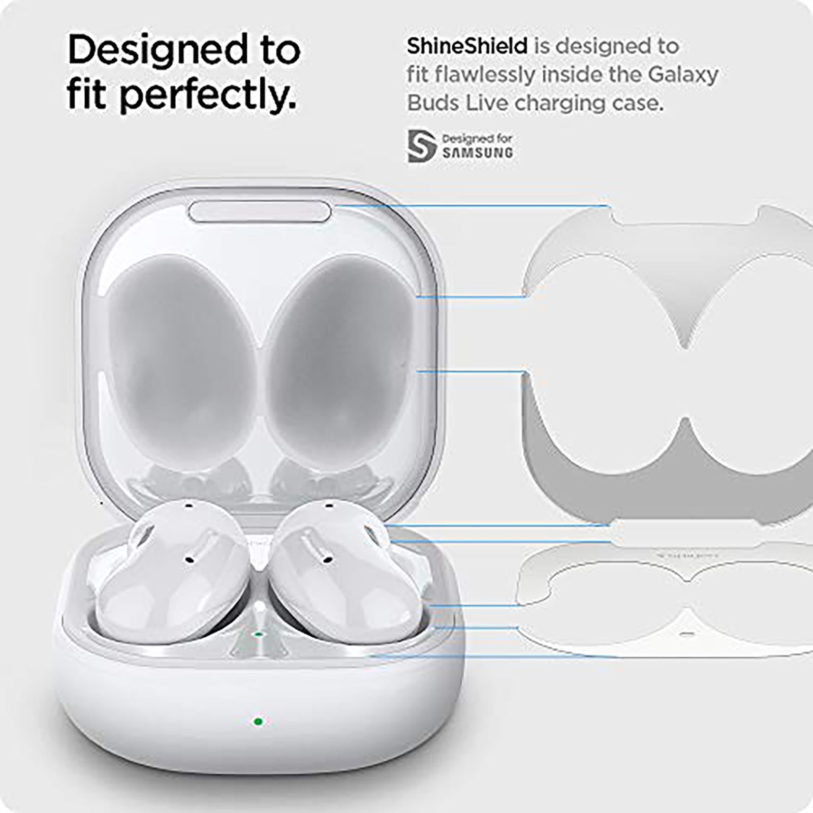 spigen Metal Sticker Shine Shield For Samsung Galaxy Buds Live (Made Of An Extremely Slim Metal, ASD02069, Metallic White) spigen Metal Sticker Shine Shield For Samsung Galaxy Buds Live (Made Of An Extremely Slim Metal, ASD02069, Metallic White)_5