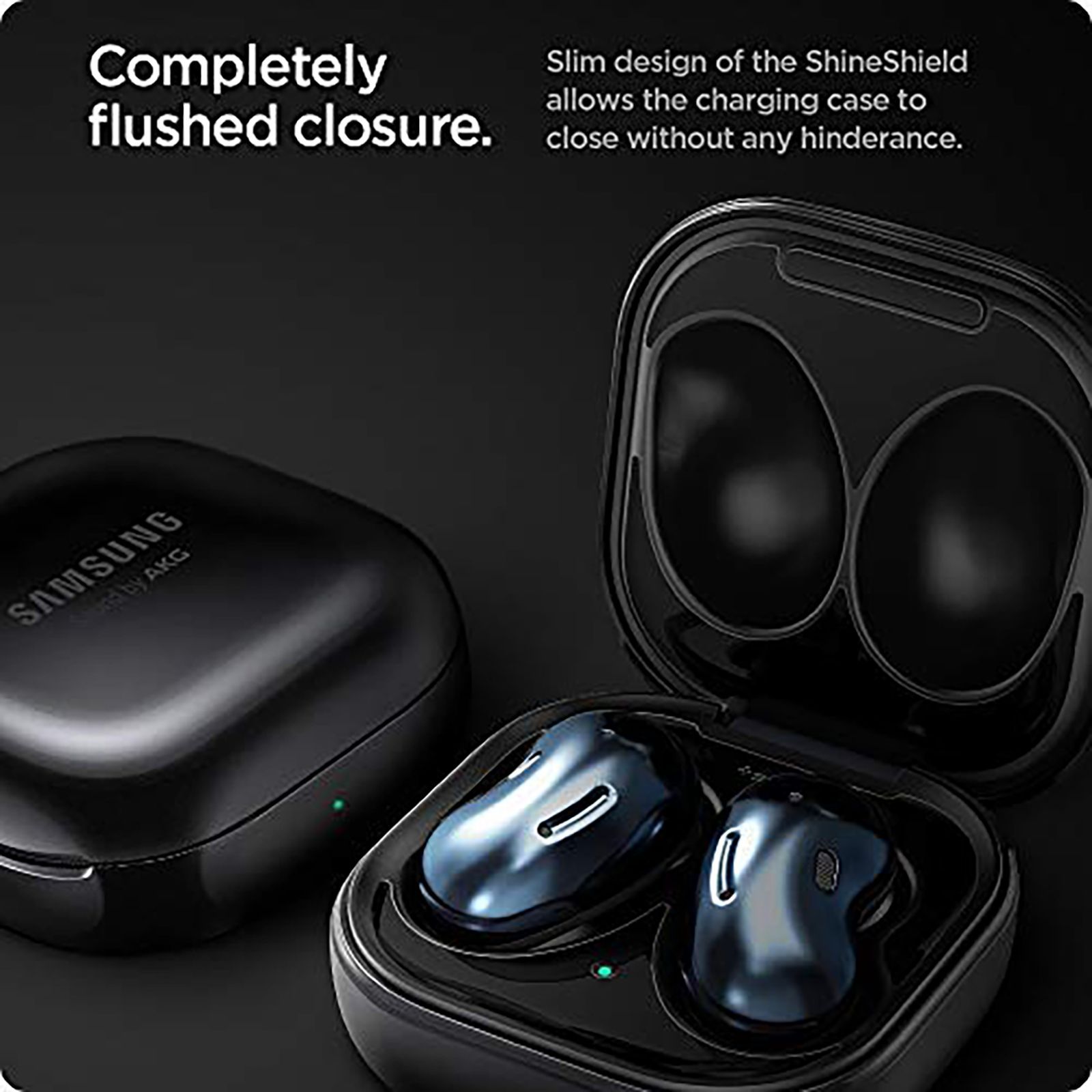 spigen Metal Sticker Shine Shield For Samsung Galaxy Buds Live (Made Of An Extremely Slim Metal, ASD02067, Metallic Black)_6