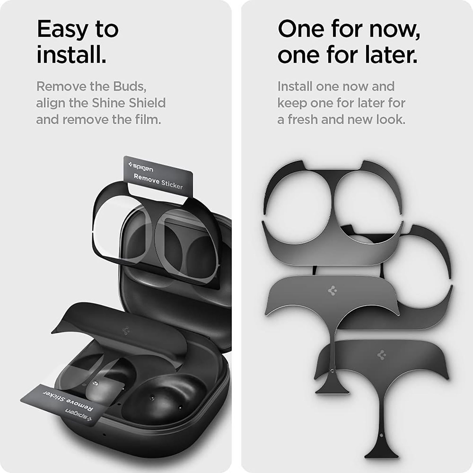 spigen Metal Sticker Shine Shield For Samsung Galaxy Buds Pro (Made Of An Extremely Slim Metal, ASD02938, Gunmetal)_5