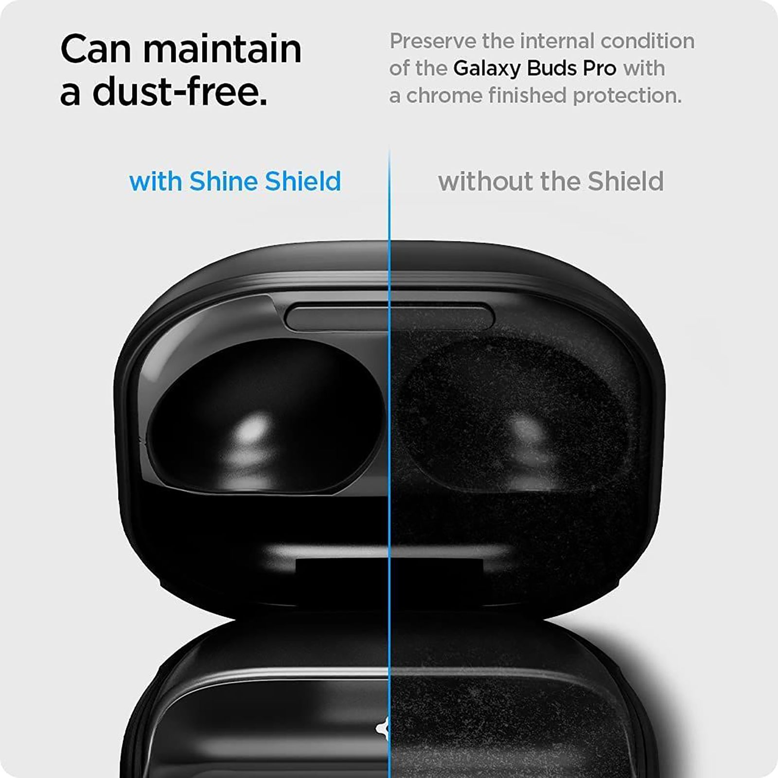 spigen Metal Sticker Shine Shield For Samsung Galaxy Buds Pro (Made Of An Extremely Slim Metal, ASD02938, Gunmetal)_6