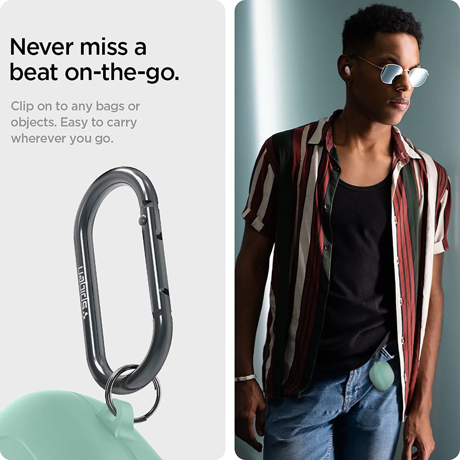 spigen Silicone Fit Full Cover Case (For Galaxy Buds 2 (2021)/Galaxy Buds Pro (2021)/Galaxy Buds Live (2020), ASD02110, Apple Mint)_6