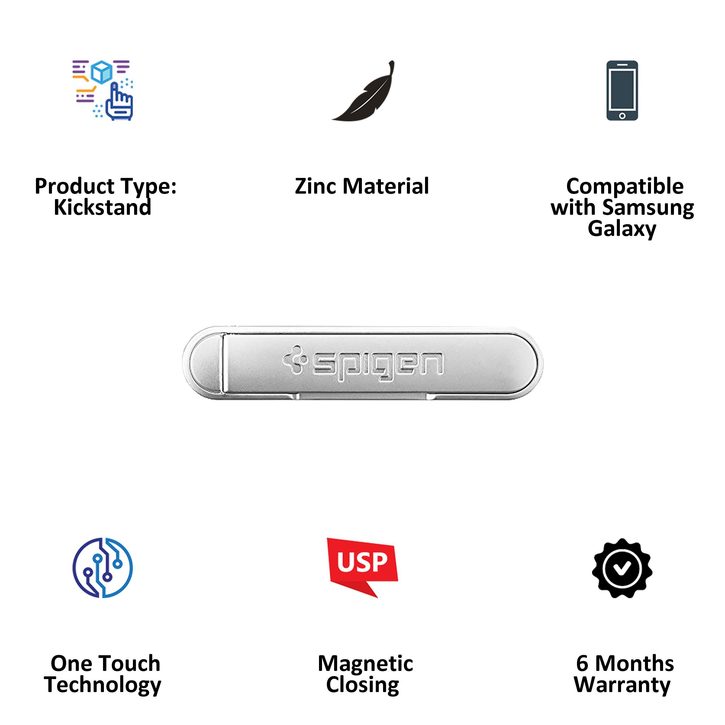 spigen U100 Mobile Attachment (One-Touch Technology, 000EM20634, Silver)_3
