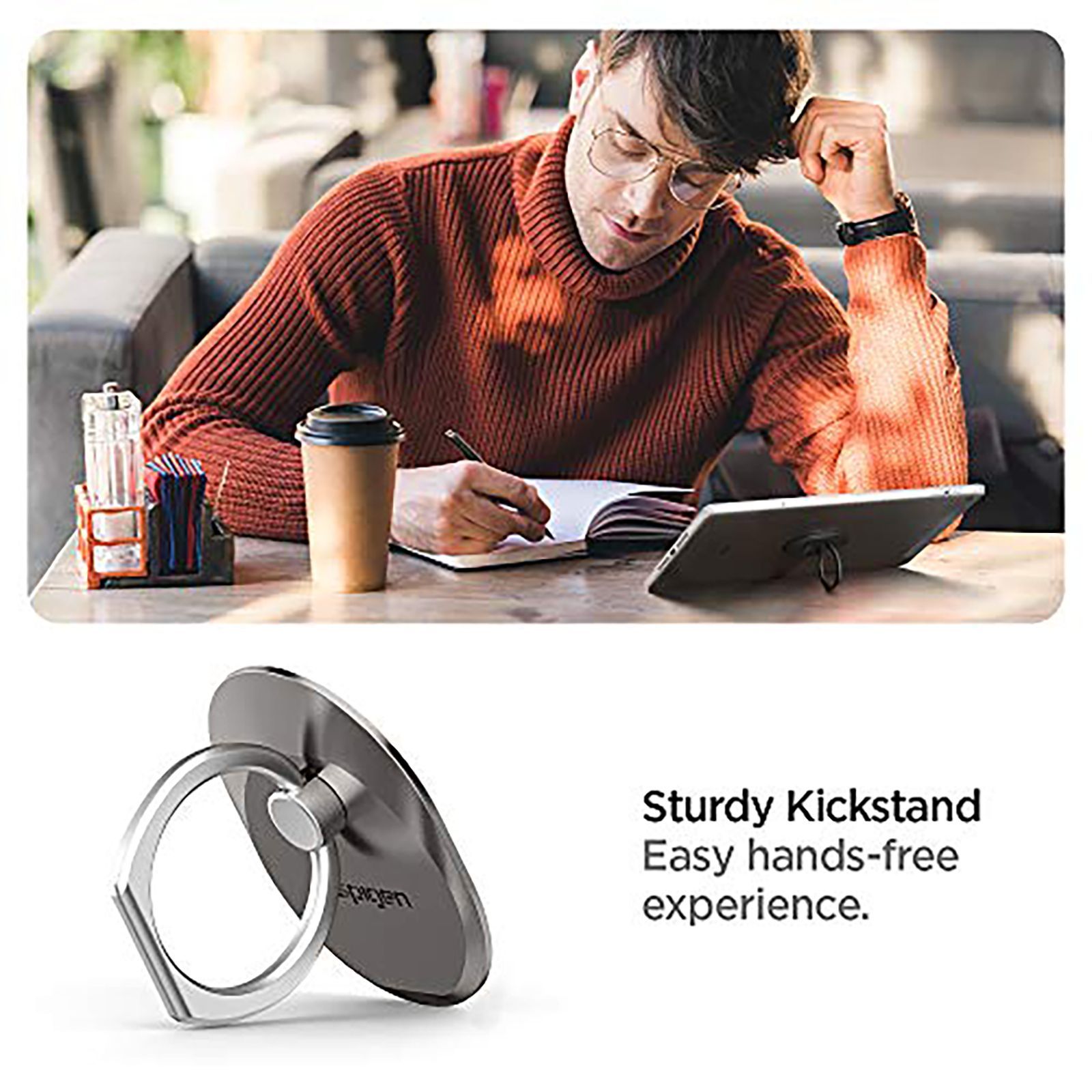 spigen Style Ring For Universal Mobiles (Includes Hook Mount, 000EP20243, Space Grey)_3