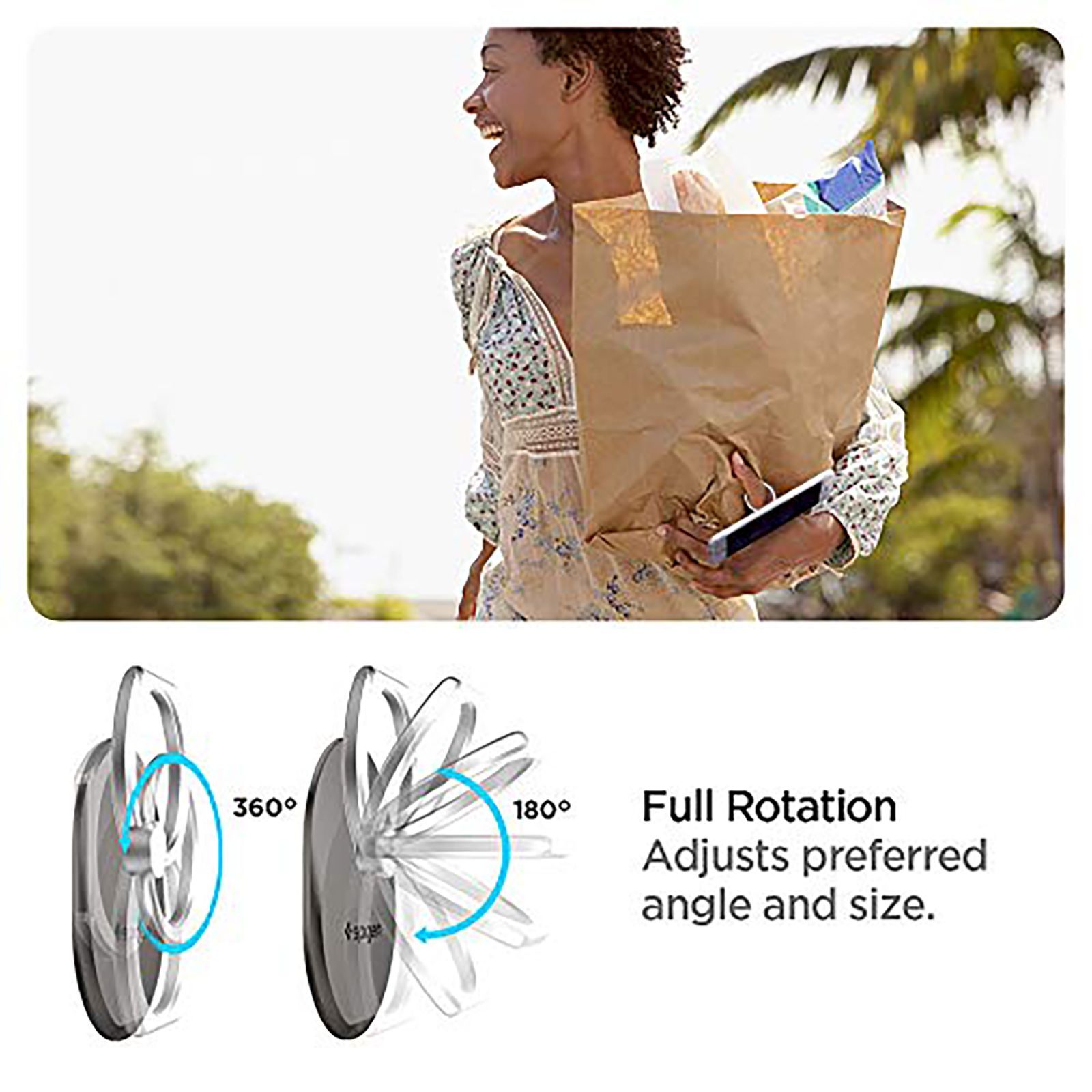 spigen Style Ring For Universal Mobiles (Includes Hook Mount, 000EP20243, Space Grey)_5