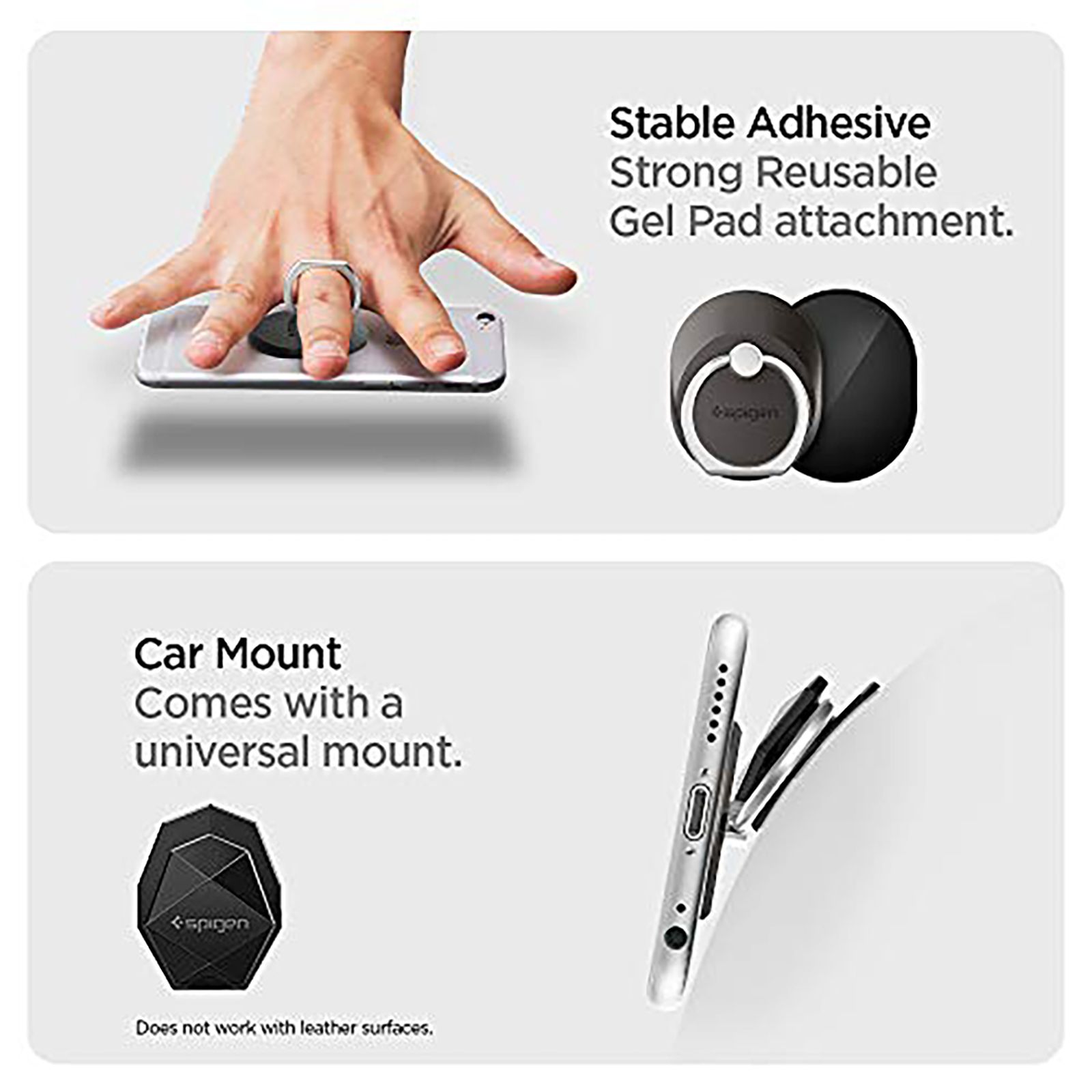 spigen Style Ring For Universal Mobiles (Includes Hook Mount, 000EP20243, Space Grey)_7