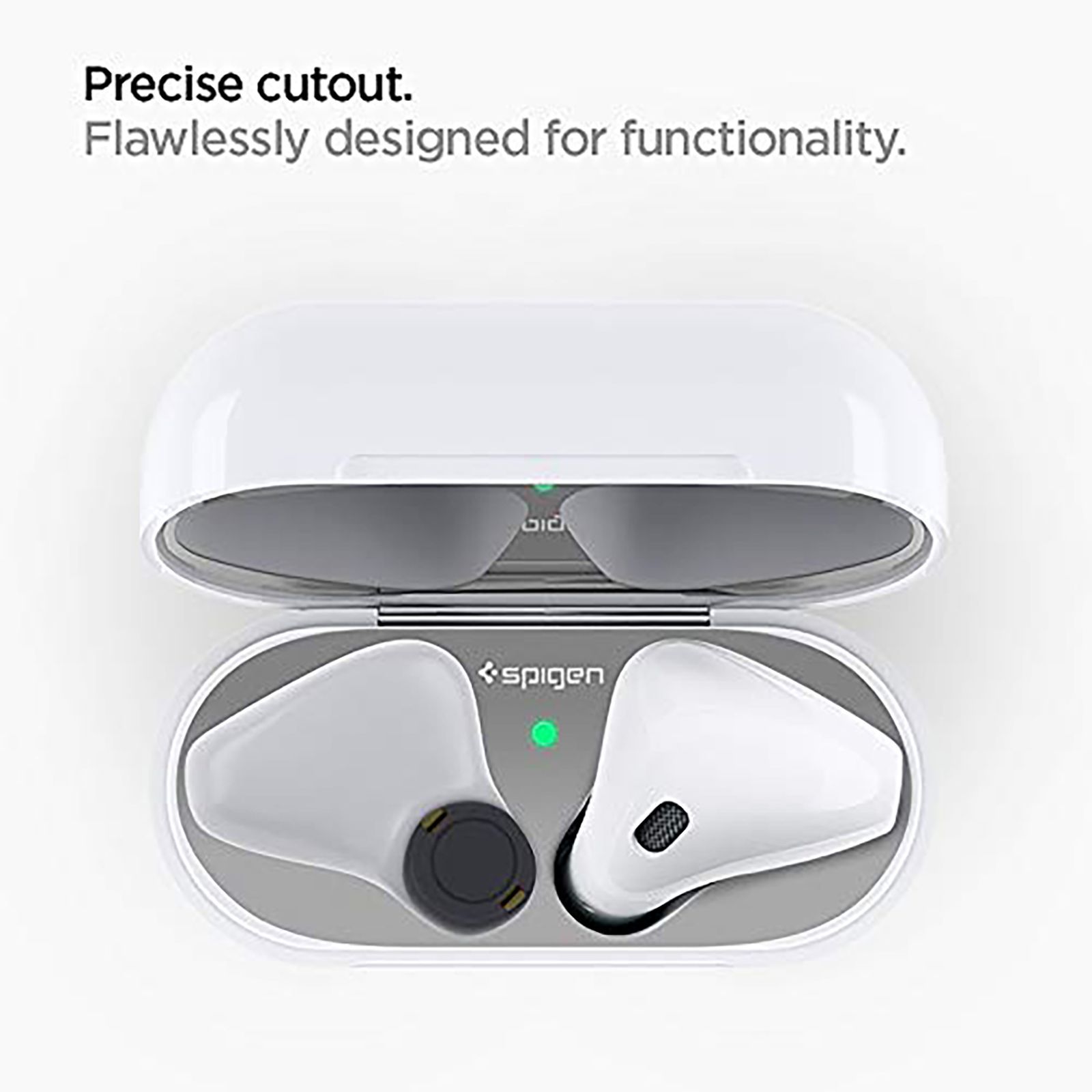 spigen Metal Sticker Shine Shield For Apple AirPods 1/2 (Metal Layer, ASD00213, Metallic Silver)_8