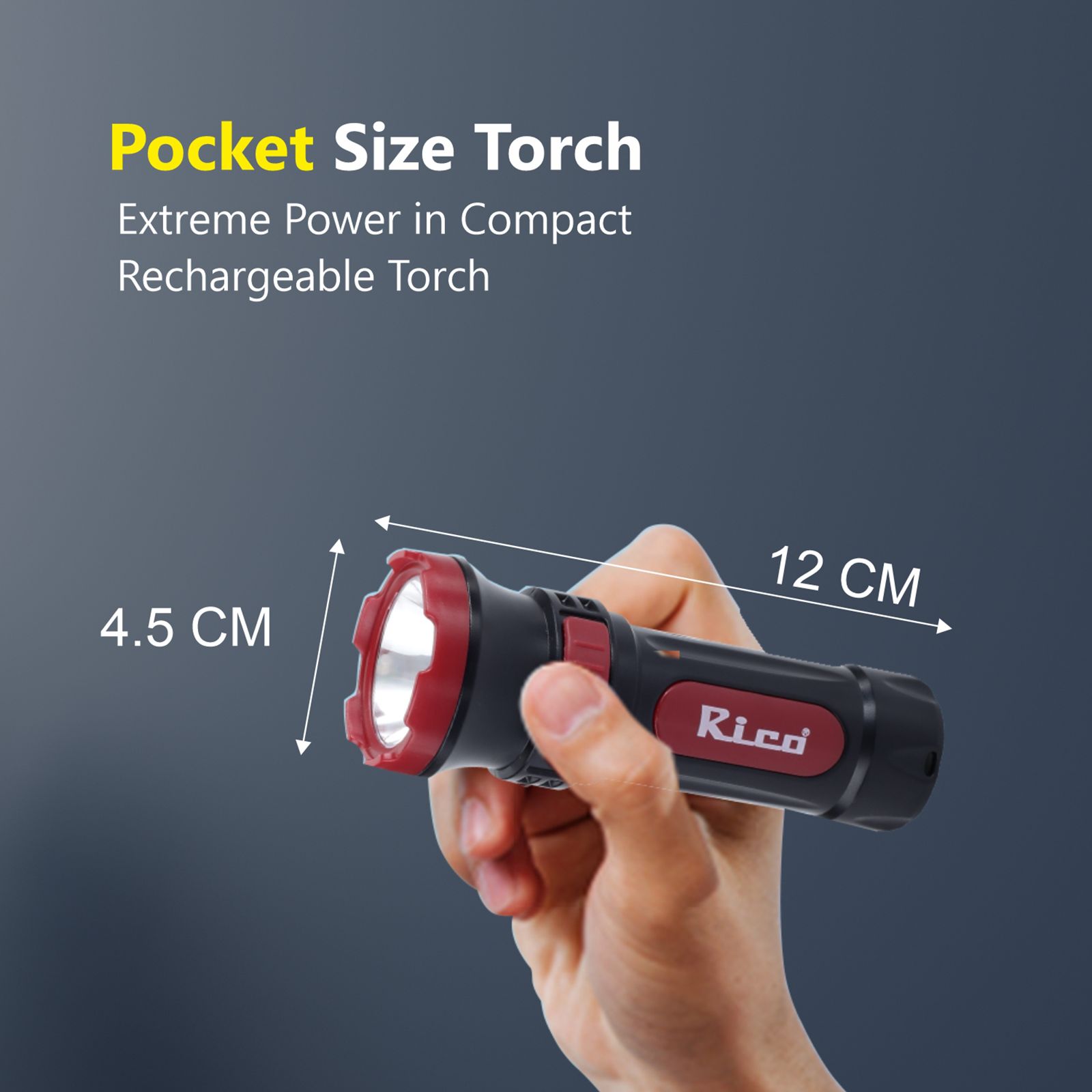 Rico 0.5 Watts LED Torch (Military Grade, RT1525, Red/Black) Rico 0.5 Watts LED Torch (Military Grade, RT1525, Red/Black)_2