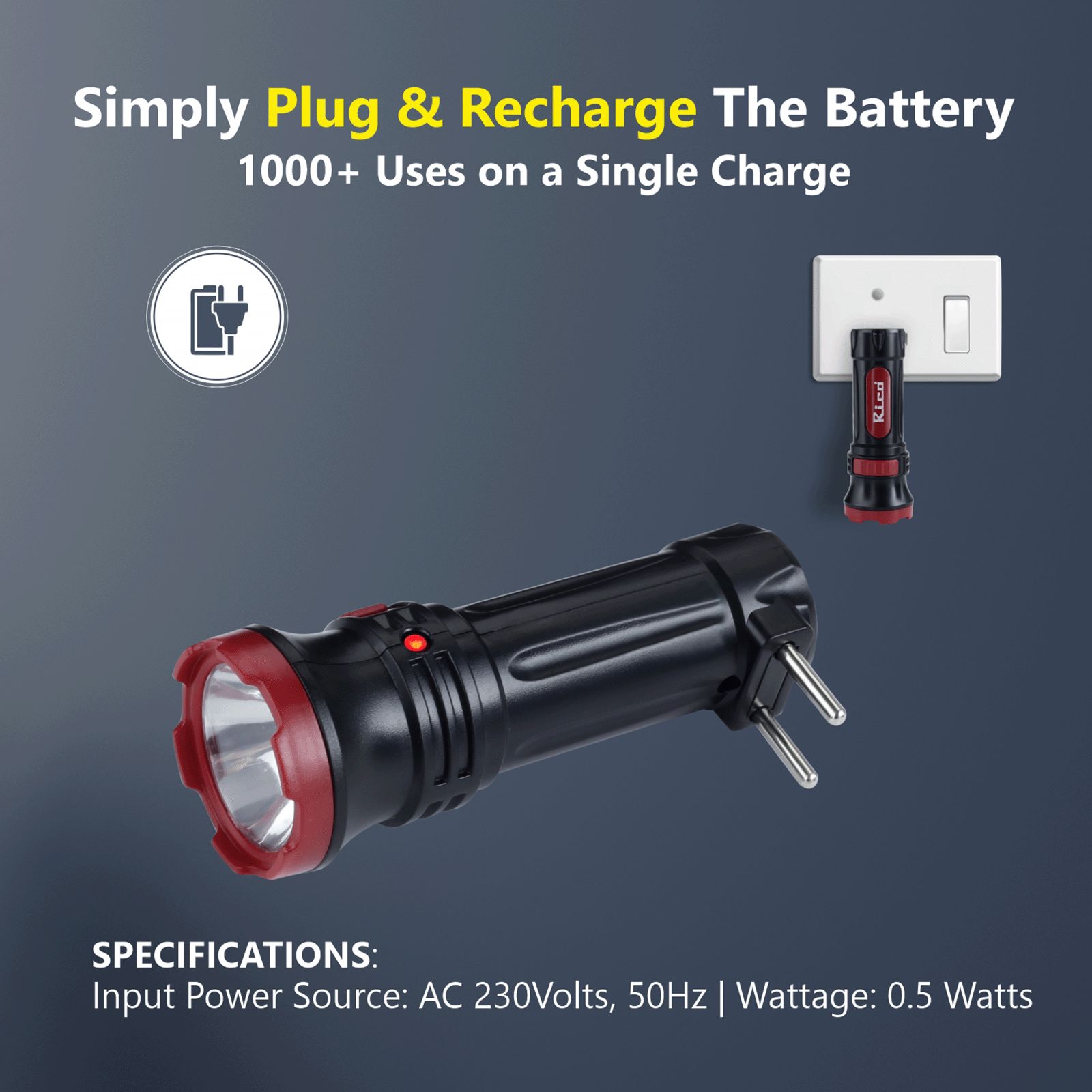 Rico 0.5 Watts LED Torch (Military Grade, RT1525, Red/Black) Rico 0.5 Watts LED Torch (Military Grade, RT1525, Red/Black)_8