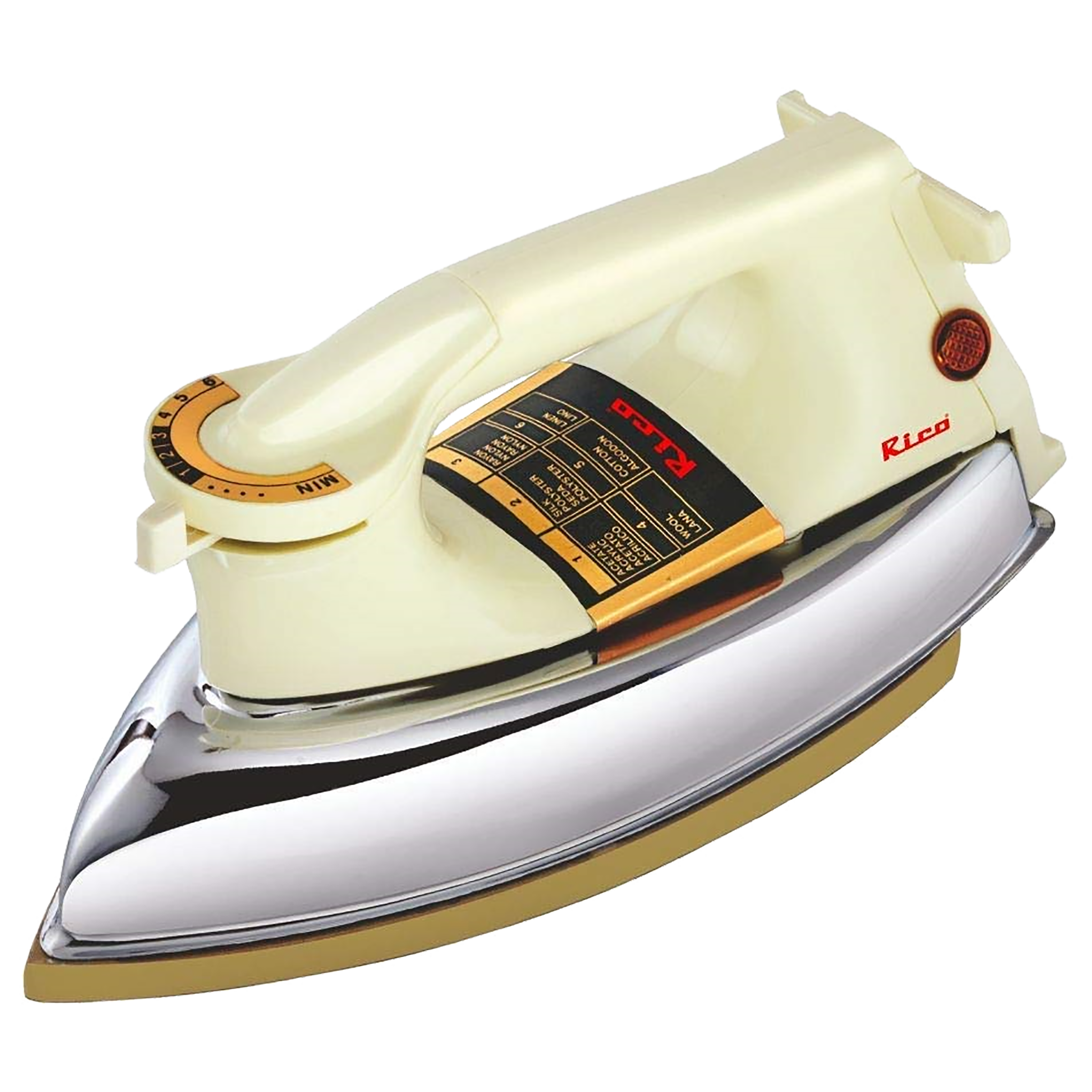 Rico AI11 1000 Watts Dry Iron (Gold plated DuPont coating, White/Ivory)_1