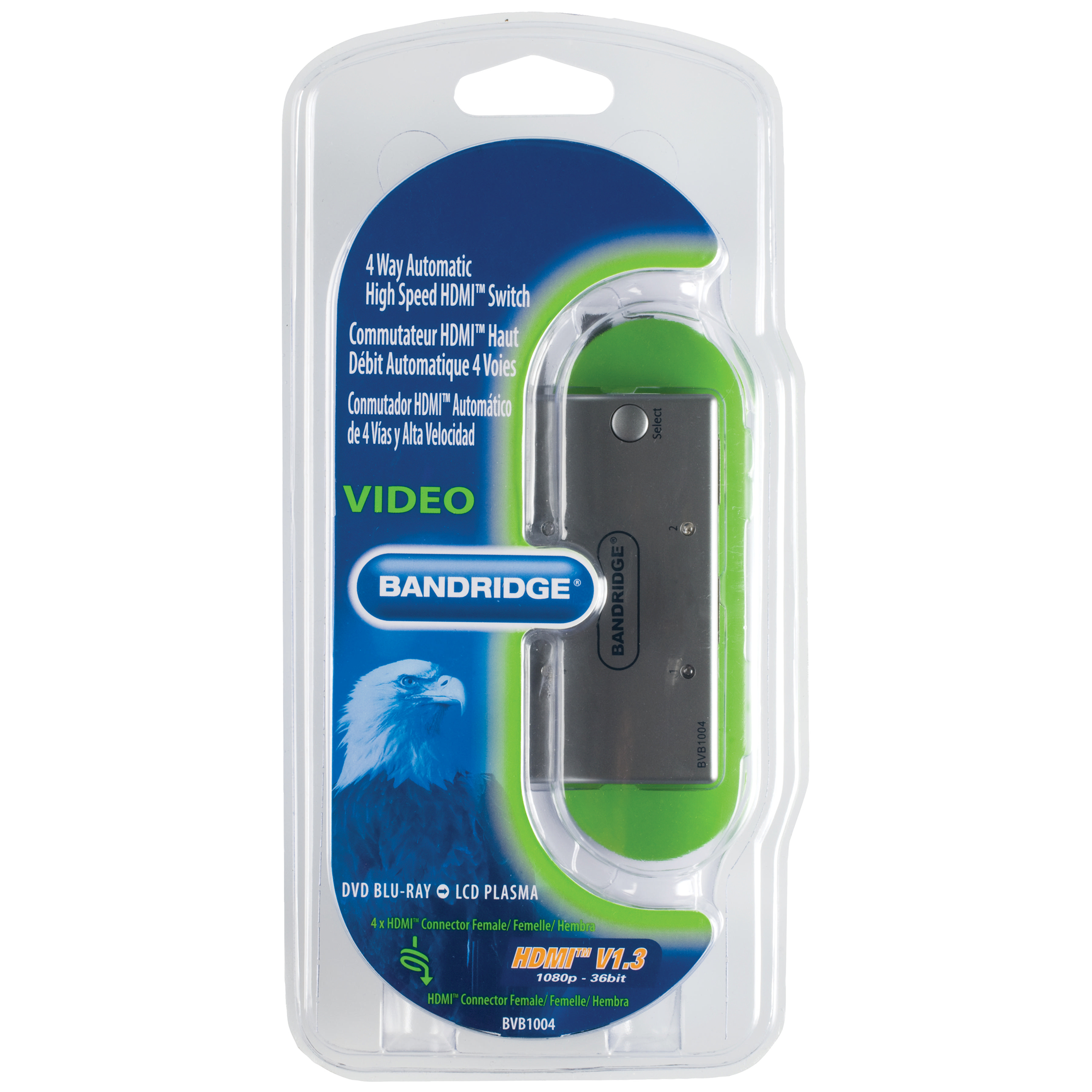 Bandridge BVB1004 HDMI to HDMI Switch (Dolby Digital, Silver)_4