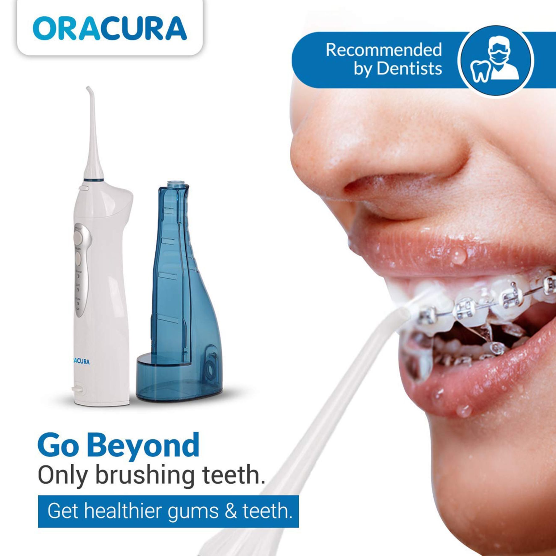 ORACURA Smart Dental Floss for Unisex (3 Custom Modes, OC100, White)_9